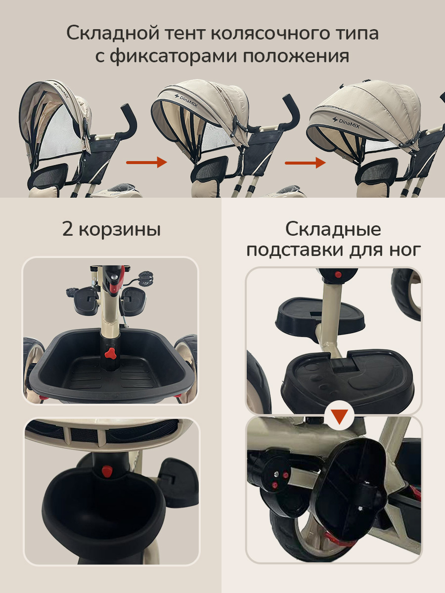 Трехколесный велосипед DinaMiX 10 дюймов - фото 2