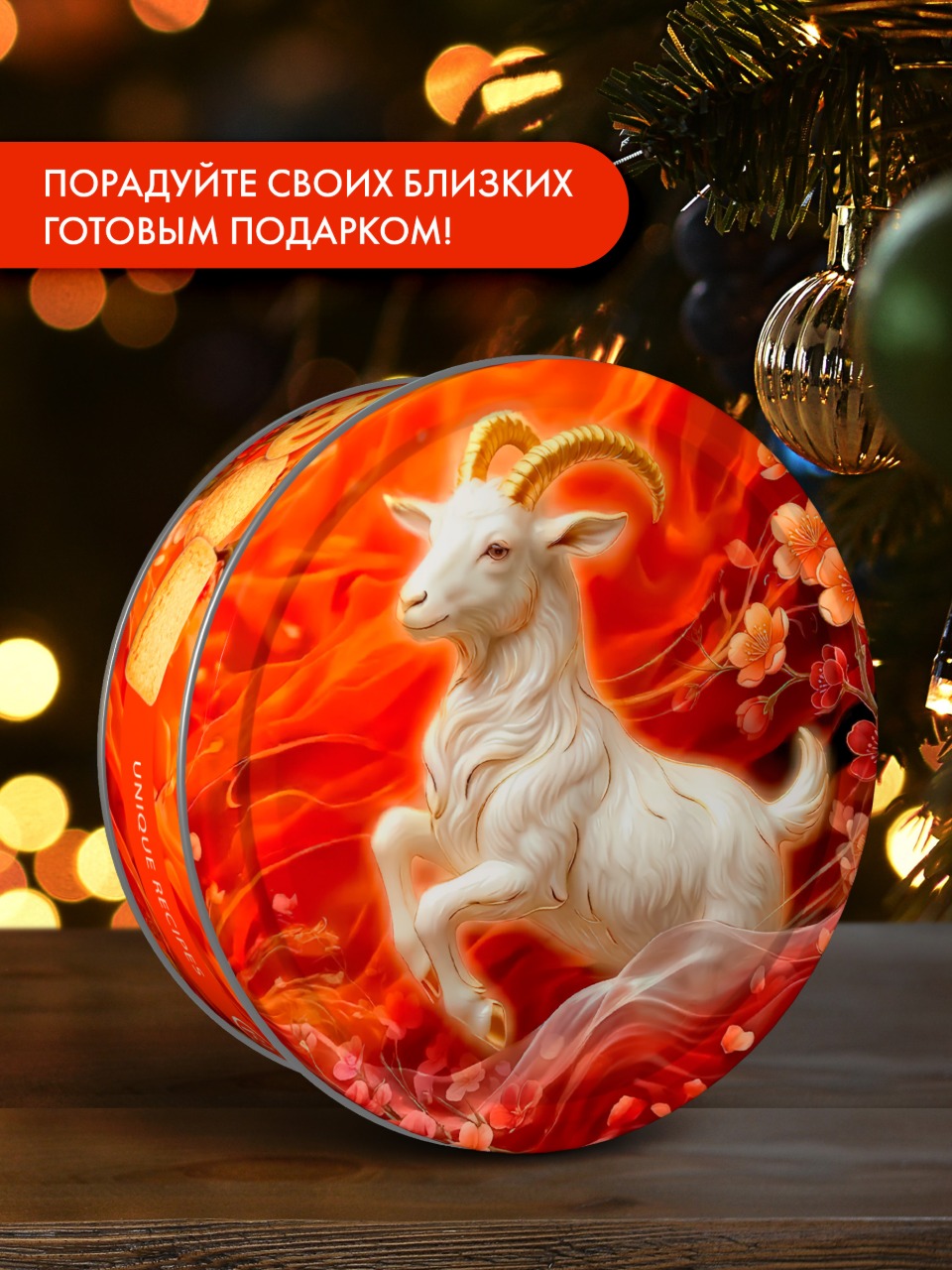 Печенье сдобное с пеканом кленов.сиропом Сладкая сказка Сладкая сказка REGNUM Символ года Коза 400г - фото 2