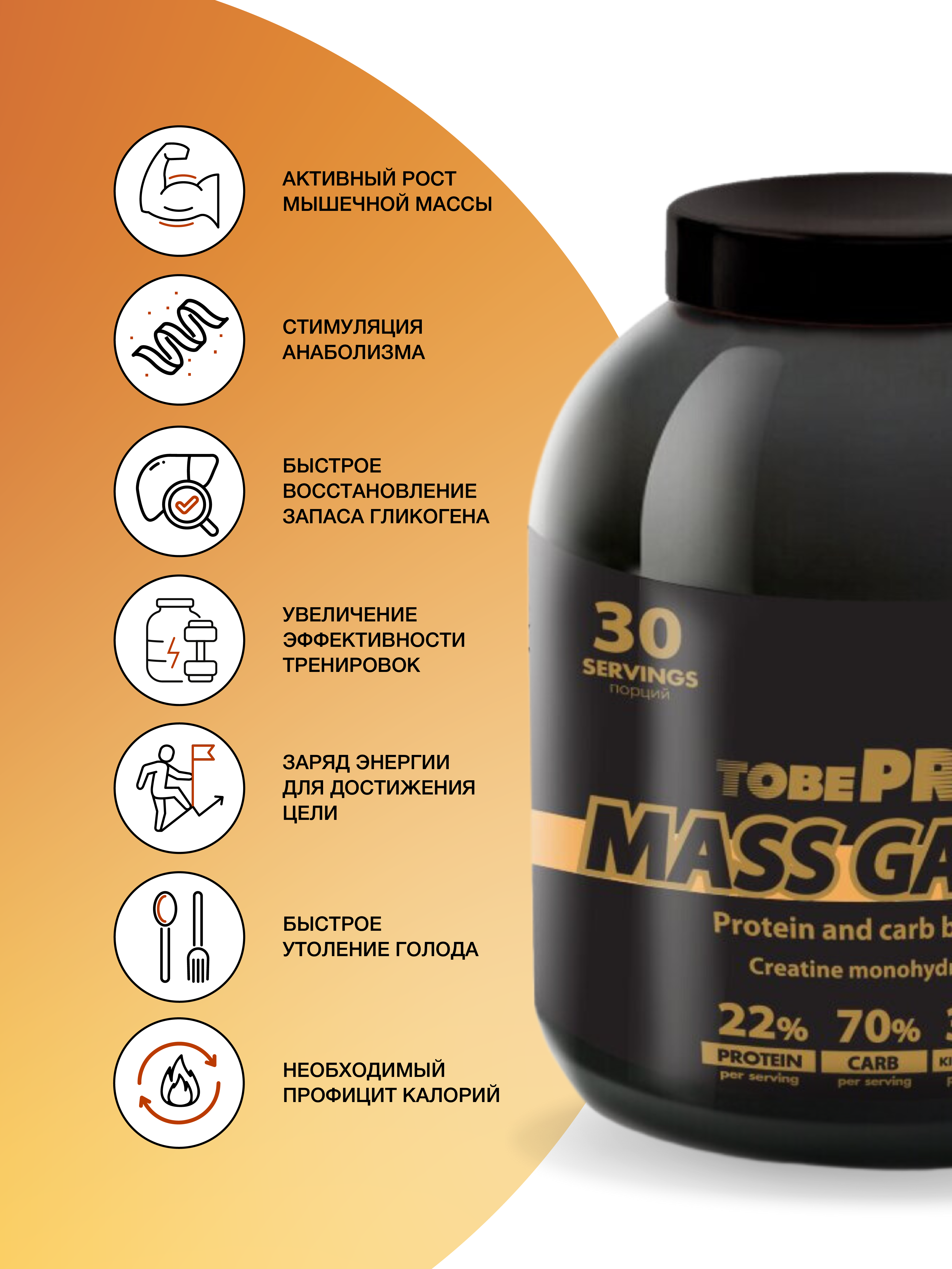 Гейнер Mass Gainer Иван-поле «карамель» 3000 г - фото 3