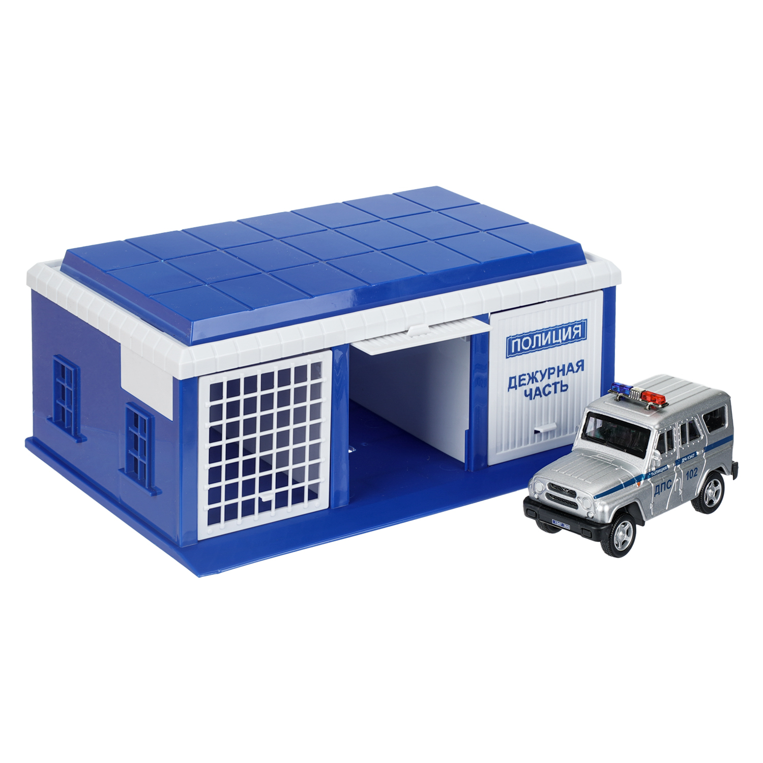 Игровой набор Технопарк УАЗ Гараж Полиция 410504 - фото 1