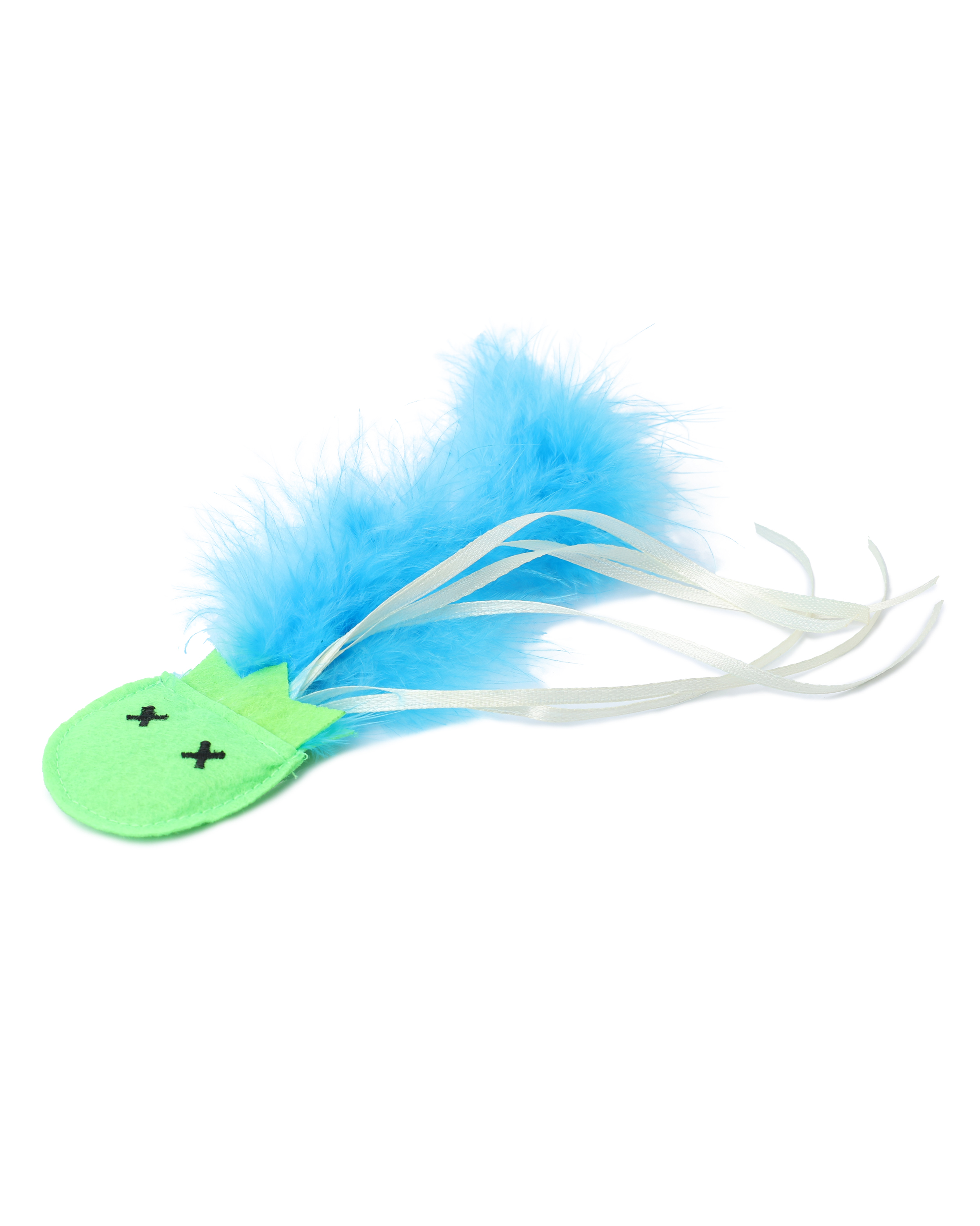 Игрушка для кошек Barbaks Пушистик с длинным пушистым хвостом и лентами и кошачьей мятой 21см - фото 2