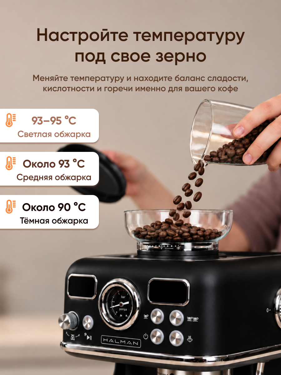 Кофемашина рожковая HALMAN CFE3 - фото 3