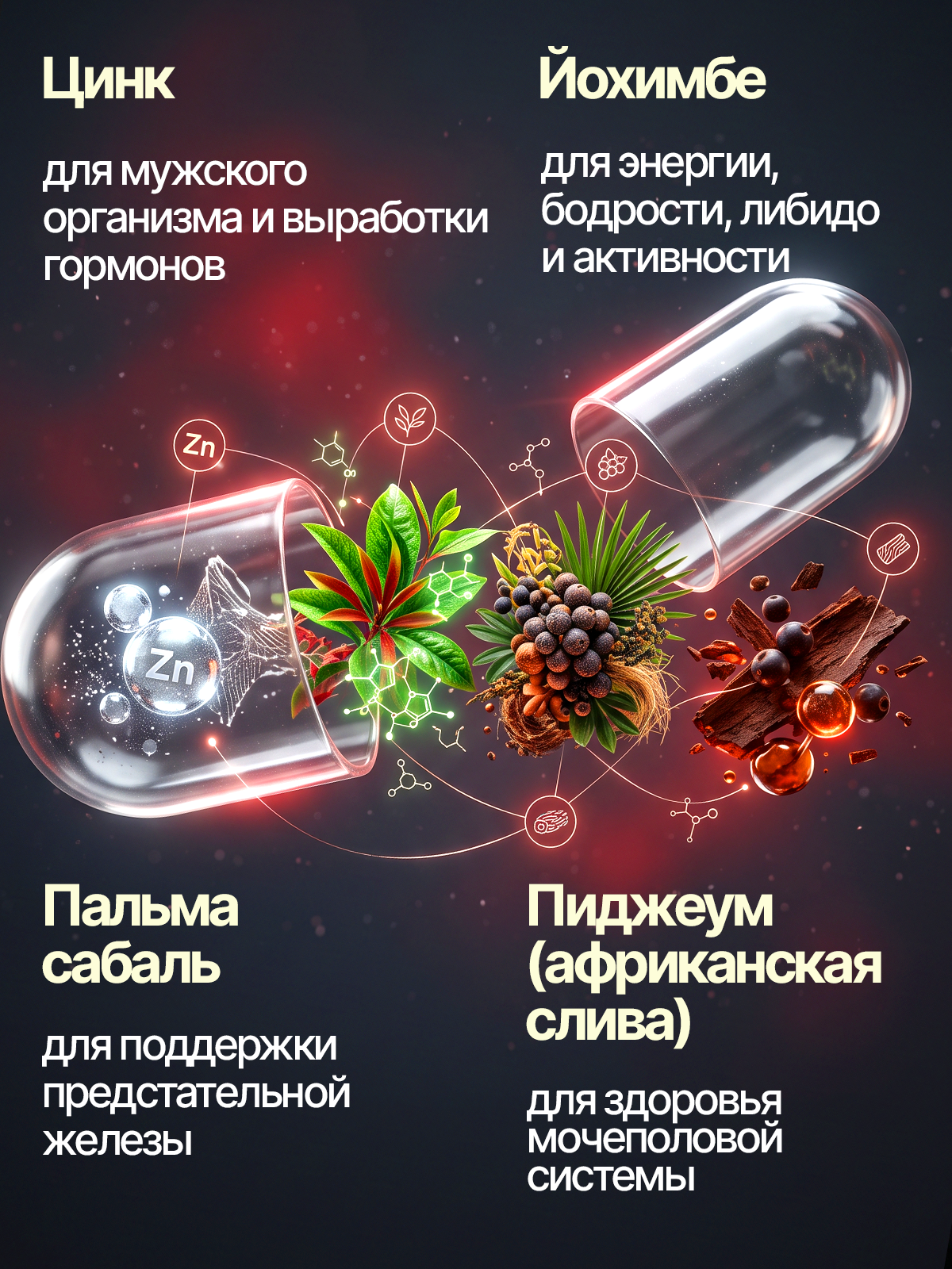 Йохимбин либидо форте с цинком Green Leaf Formula витамины для здоровья мужчин с пальма сабаль - фото 5