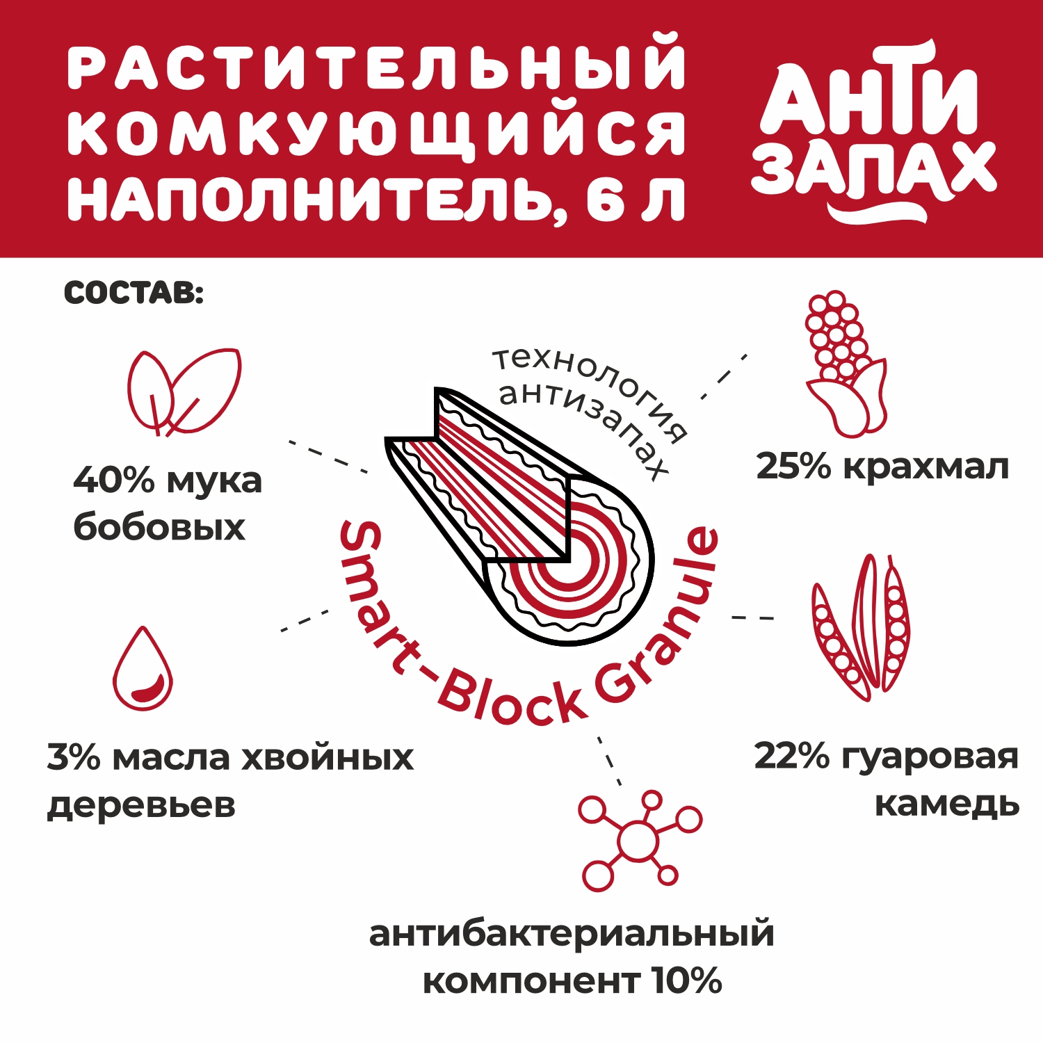 Наполнитель Питомец 6 л комкующийся, растительный - фото 5