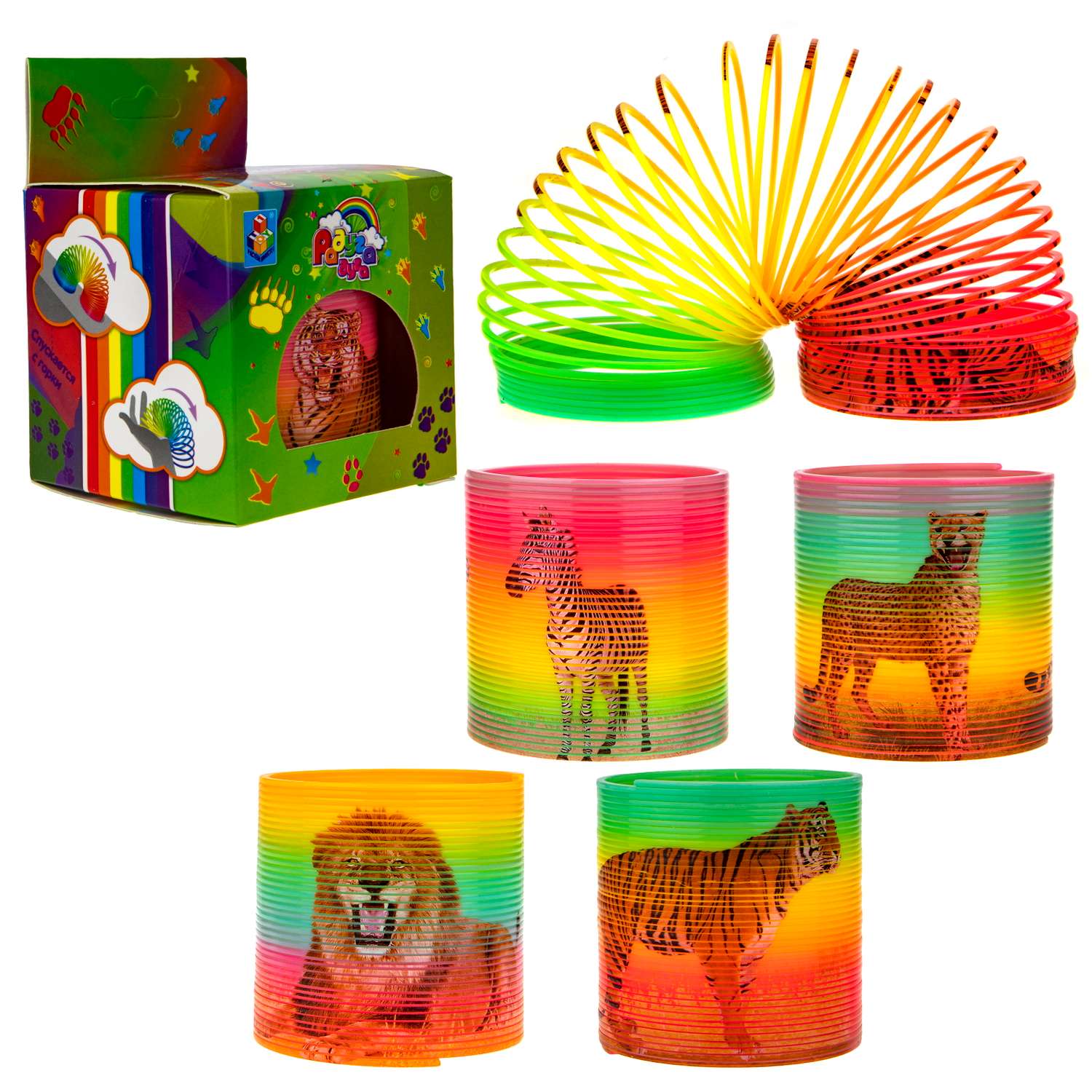 Игрушка-антистресс 1TOY пружинка Жмяка Гусеница в ассортименте - фото 1