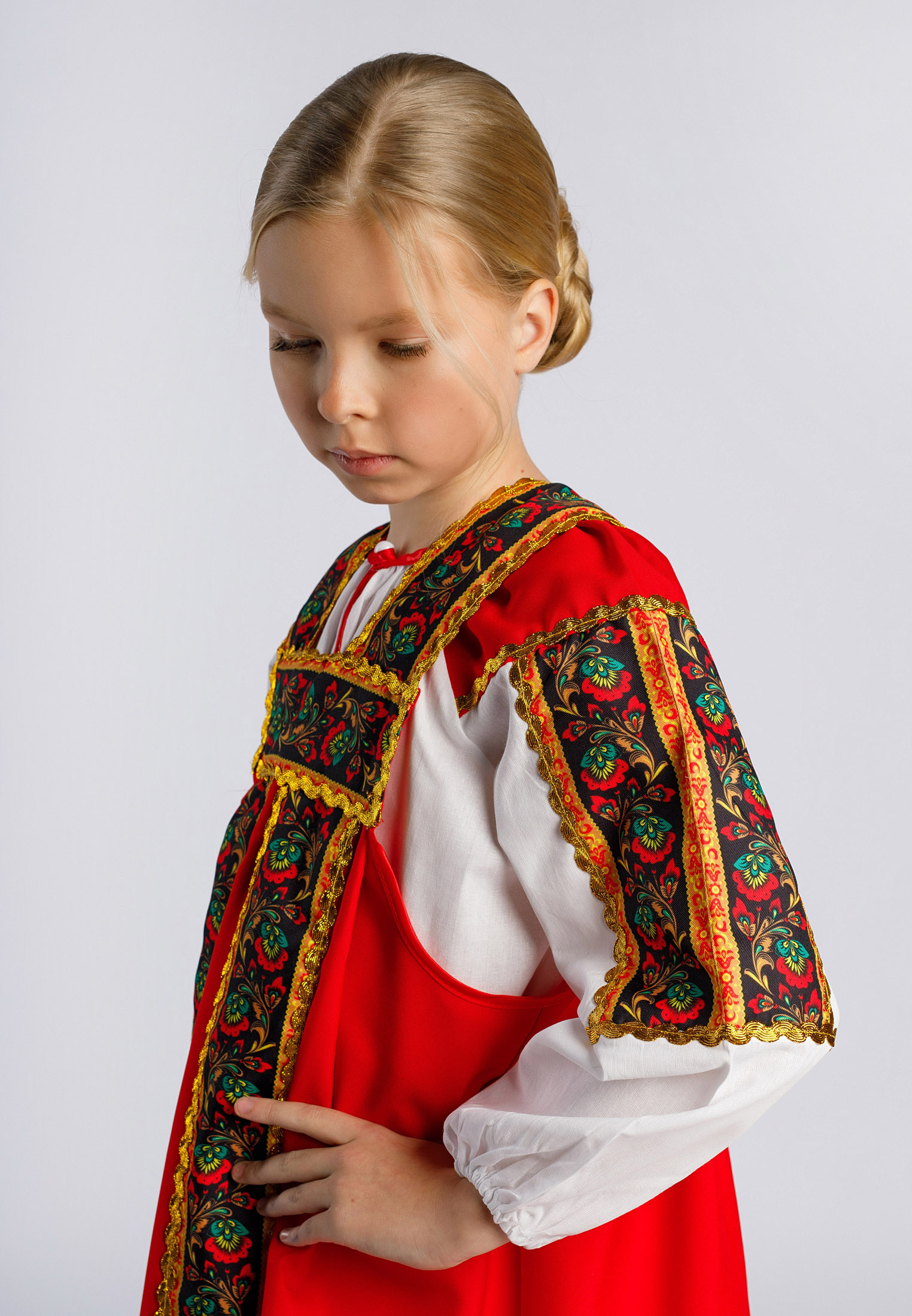 Костюм русский народный Gala-Вальс С/машенька/оборка/красный - фото 5