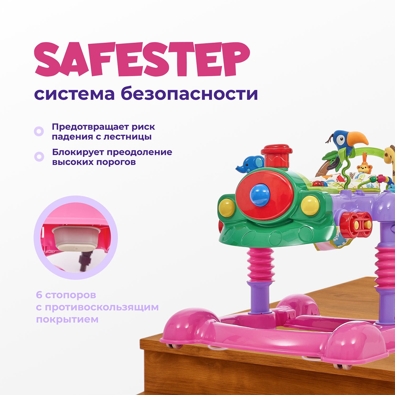 Ходунки Nuovita Treno розовый - фото 8