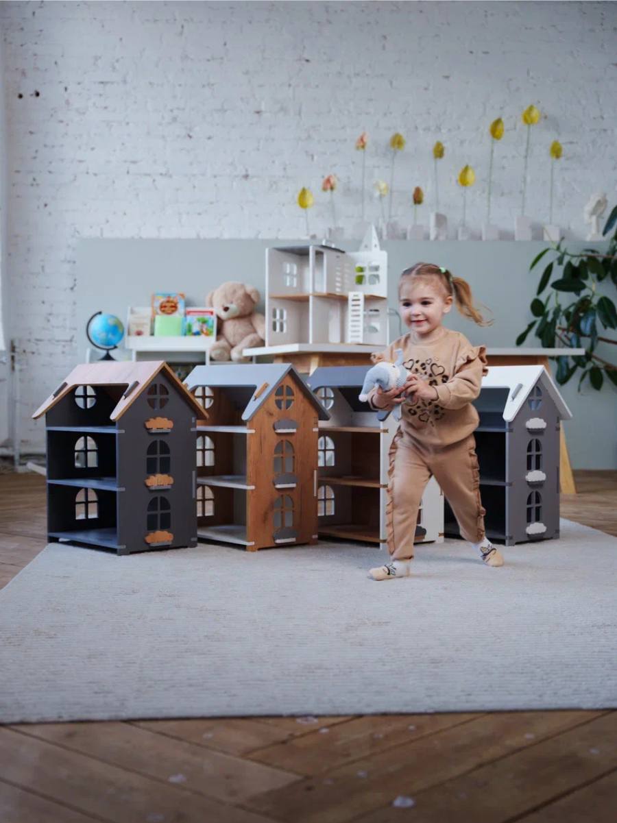 Домик для кукол Klikkin 61 см Kukolnyi domik-white-gray krysha - фото 4