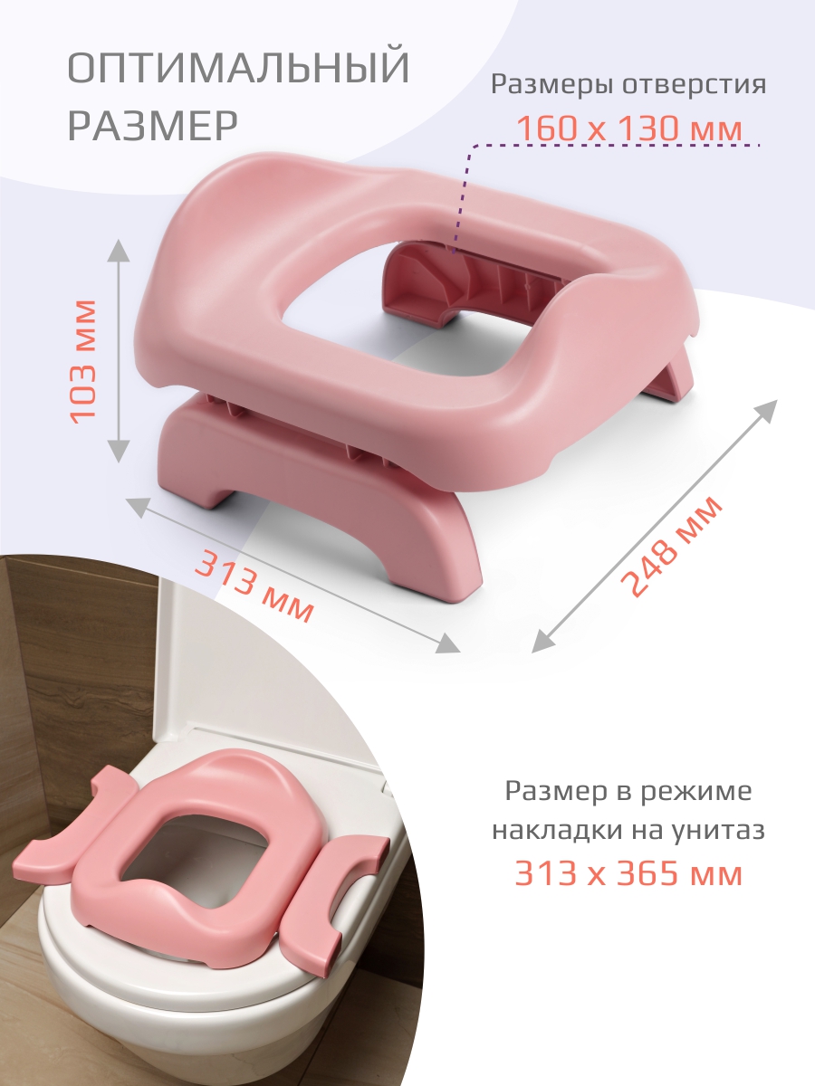 Накладка на унитаз KidWick Square Дорожный розовый - фото 5