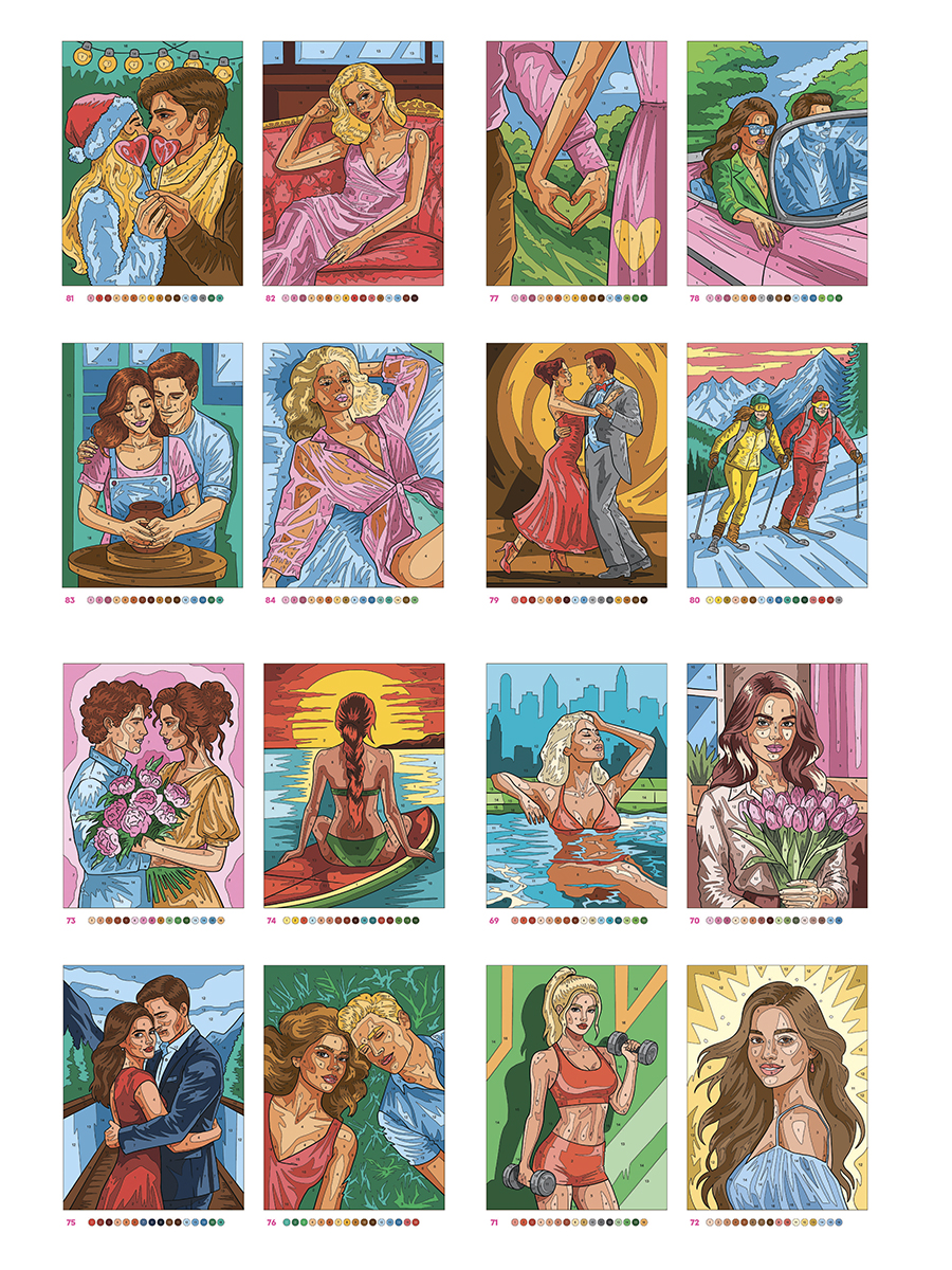 Раскраска по номерам Проф-Пресс большая Про любовь 100 сюжетов - фото 10