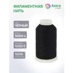 Филаментная нить Astra Craft 100D/3 3000 м 1 шт черный