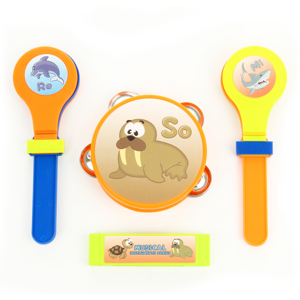 Игрушка музыкальная Veld Co губная гармошка, маракас, бубен - фото 1