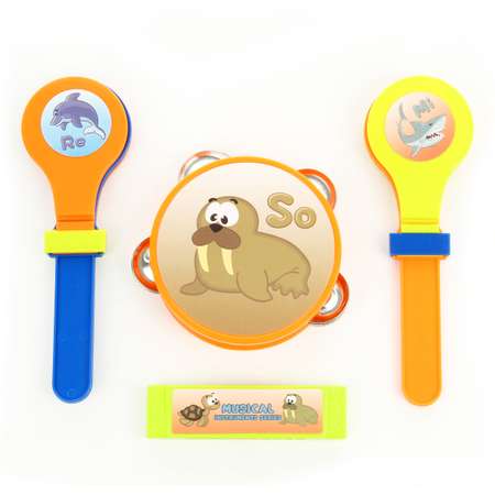 Игрушка музыкальная Veld Co губная гармошка, маракас, бубен