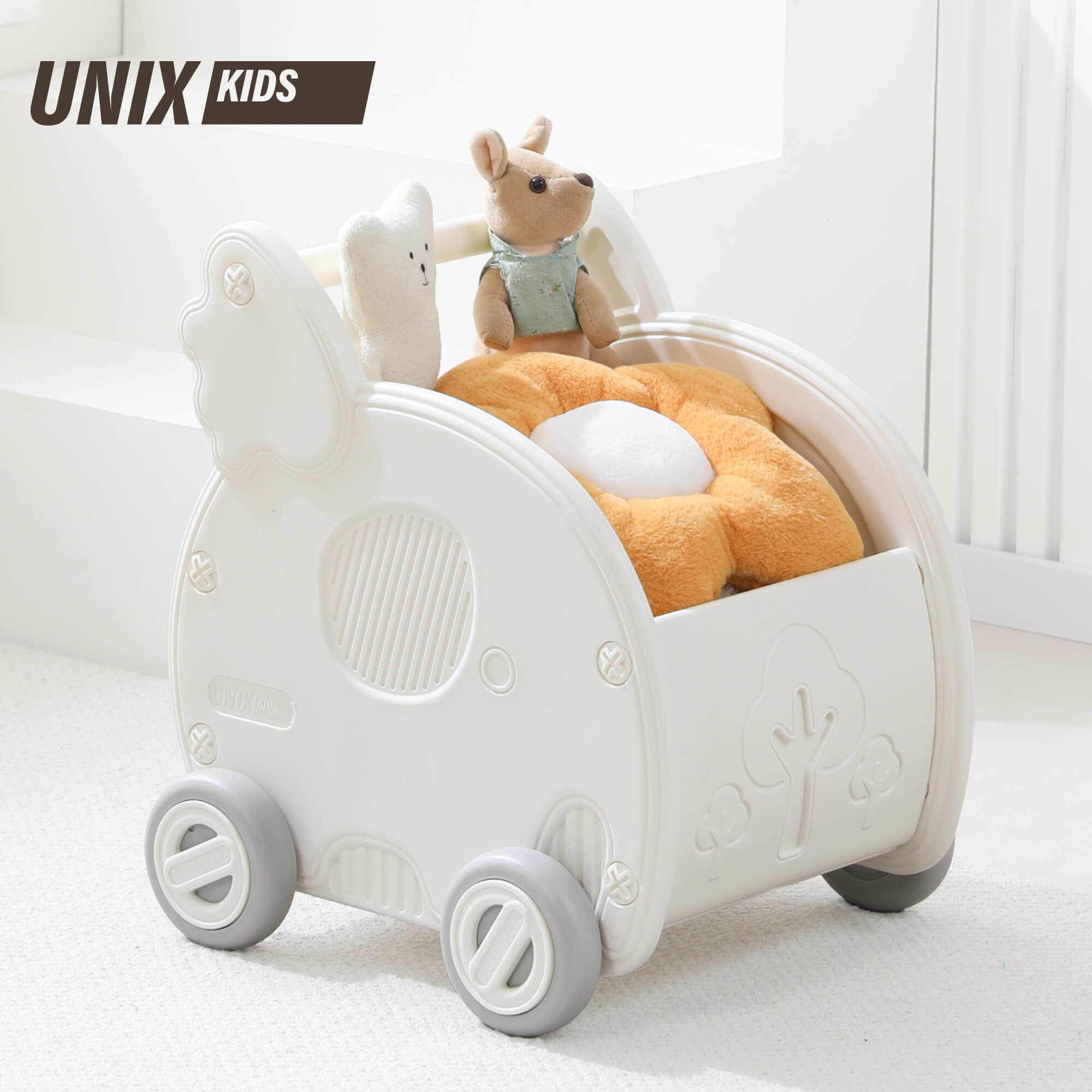 Коляска-люлька для кукол UNIX Kids PCARTELEPHWT - фото 1