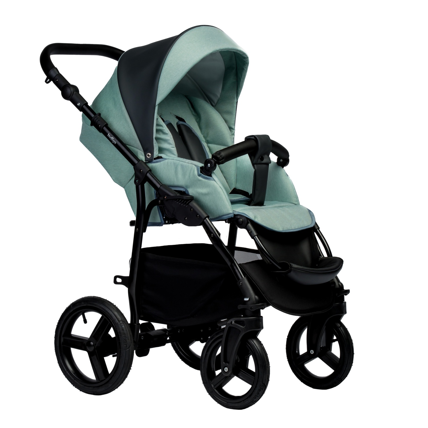 Коляска 2в1 Indigo Impulse Eco Ie 07 серый-шалфей - фото 3