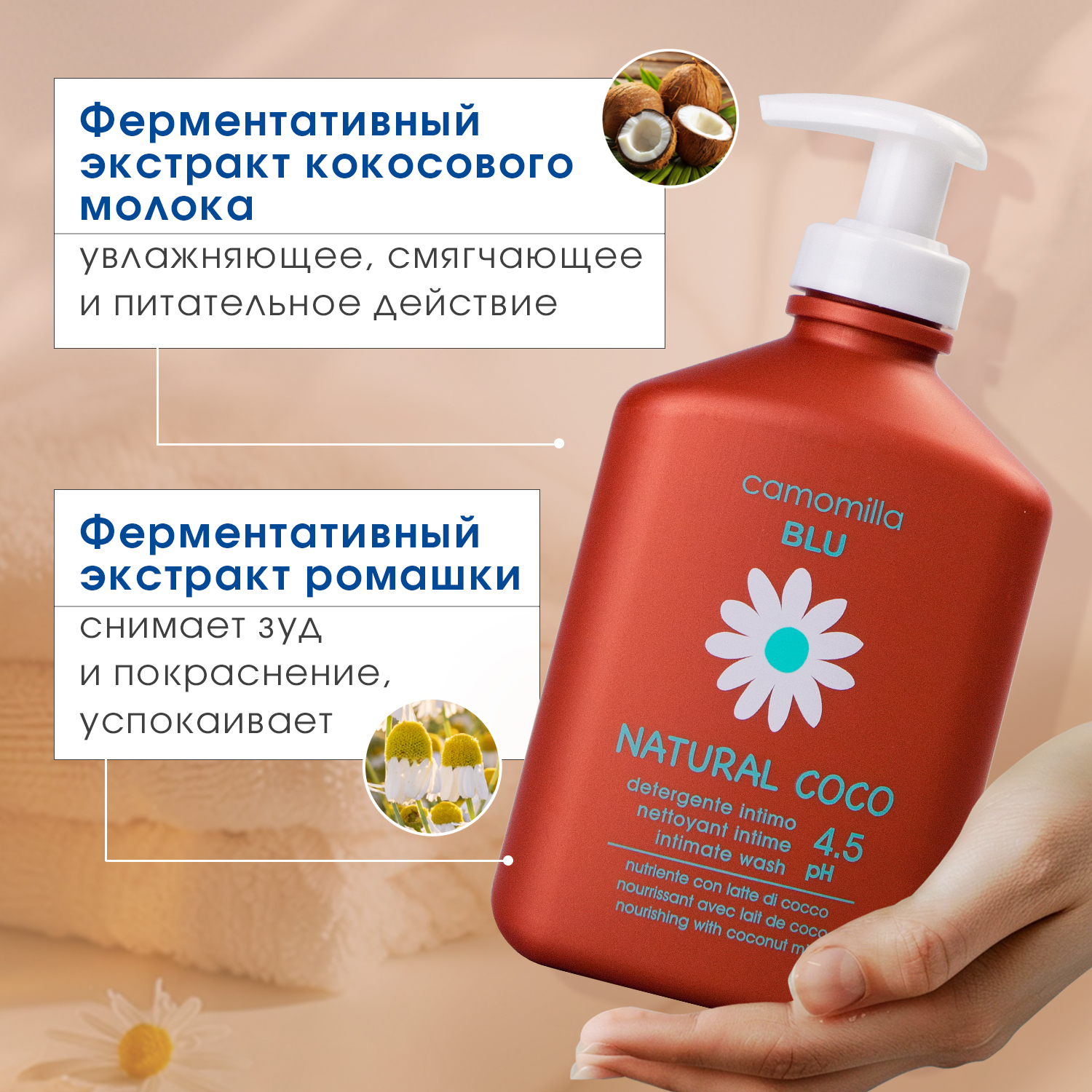 Гель для интимной гигиены Camomilla BLU Natural Coco - фото 3
