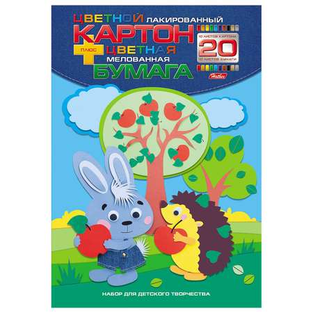 Цветной картон Hatber 20 лист.