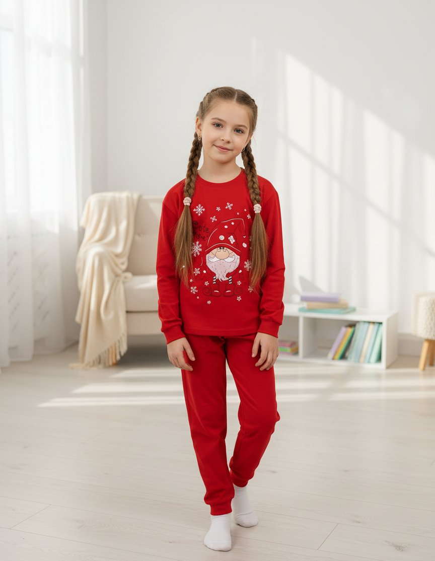 Изображение товара Детская новогодняя пижама Утенок 110 хлопок кулирка комфортная и мягкая
