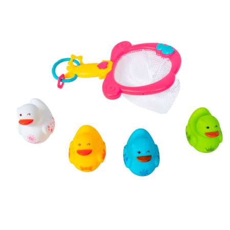 Игрушка Bondibon для ванной Сачок и 4 утенка