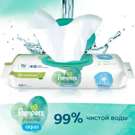 Влажные салфетки Pampers Aqua антибактериальные 48 шт.