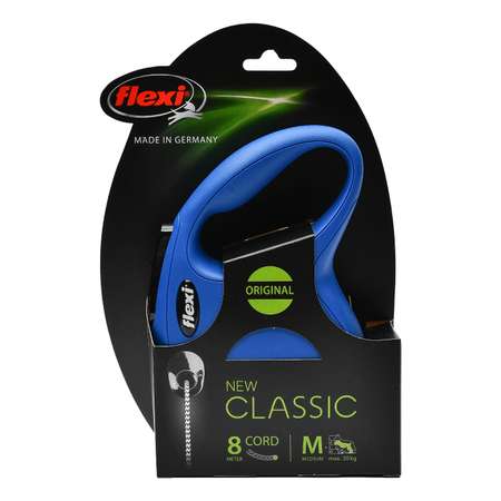 Рулетка Flexi New Classic M трос 8м до 20кг Синяя