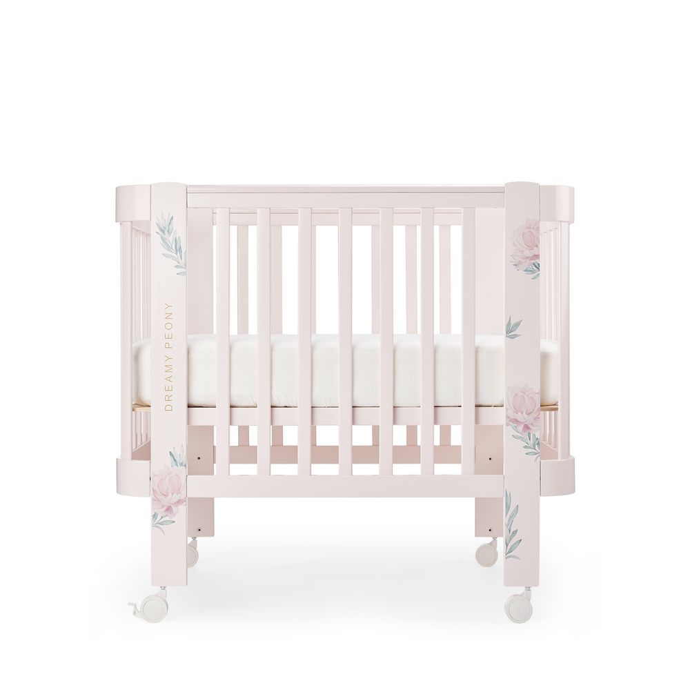 Детская кроватка Happy Baby прямоугольная, продольный маятник (розовый) - фото 1