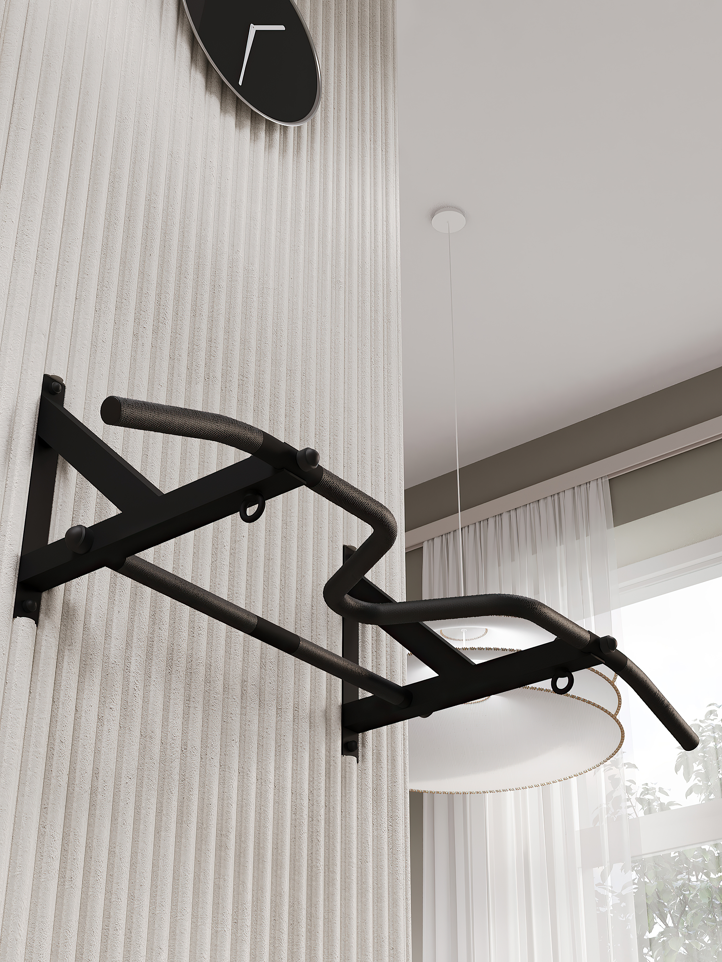 Турник настенный VENOM BLACК - стальное рифление хватов - фото 3