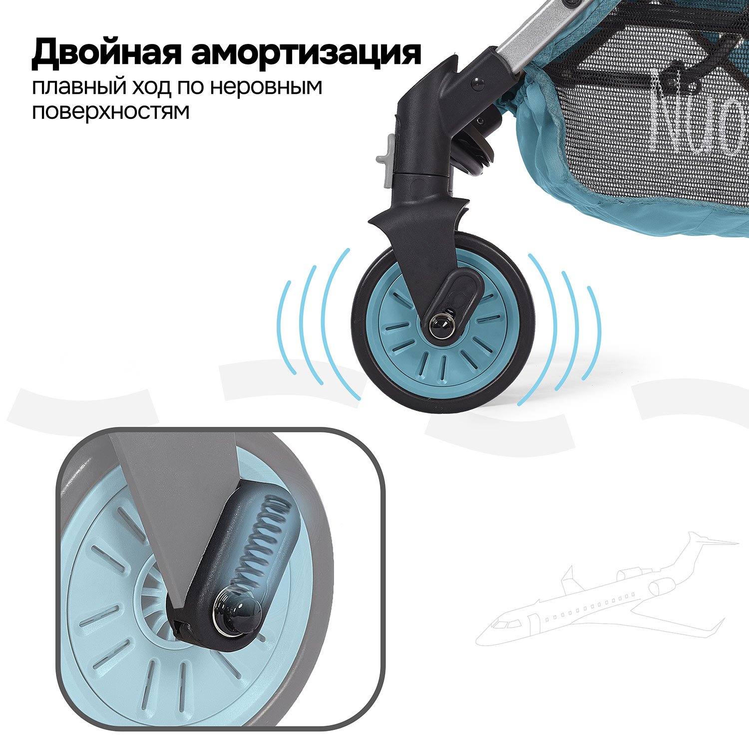 Коляска прогулочная Nuovita Giro Lux бирюзовый - фото 26