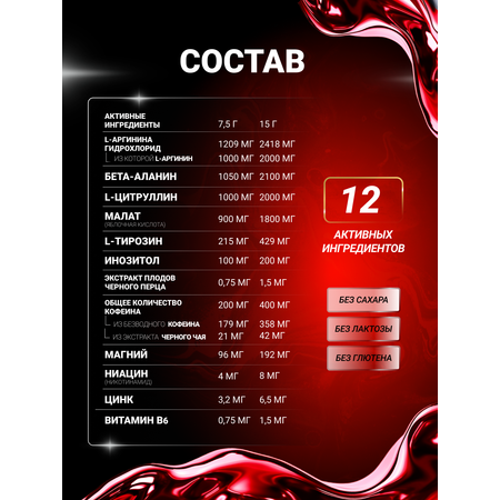 Предтренировочный комплекс BiotechUSA Black Blood CAF+ 300 г. Голубой виноград