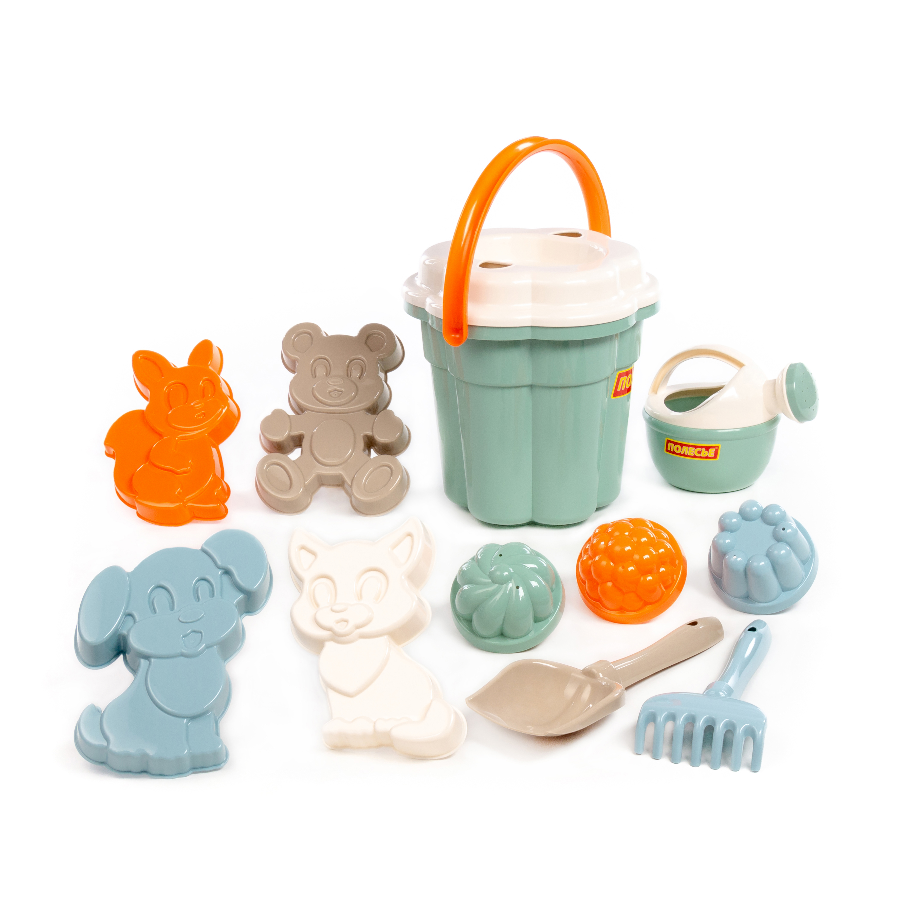 Песочный набор Полесье в рюкзаке оливковый 1 предм. - фото 4