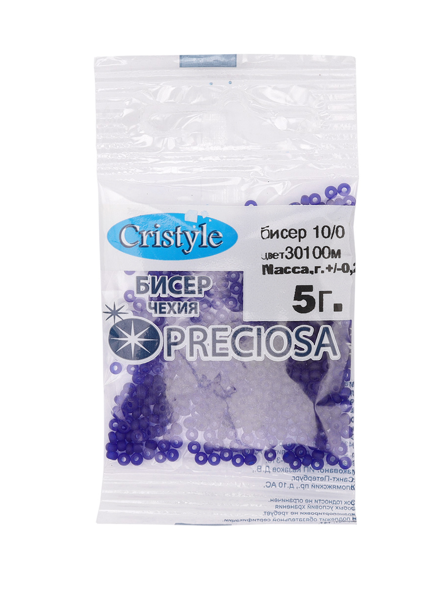 Набор для творчества Preciosa бисер 10/0 5 г цвет 30100М - фото 8