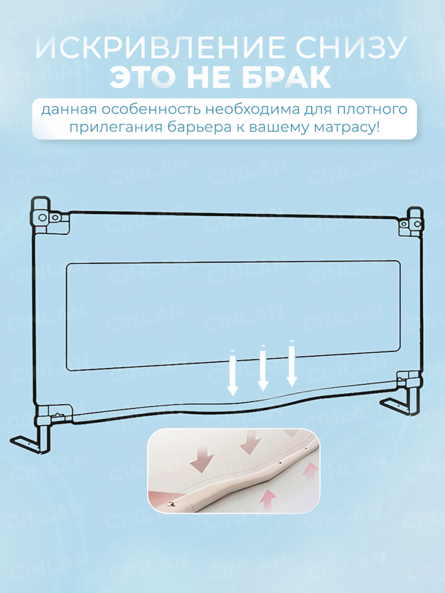 Защитный барьер CINLANKIDS комплект бортиков 180х200 - фото 3