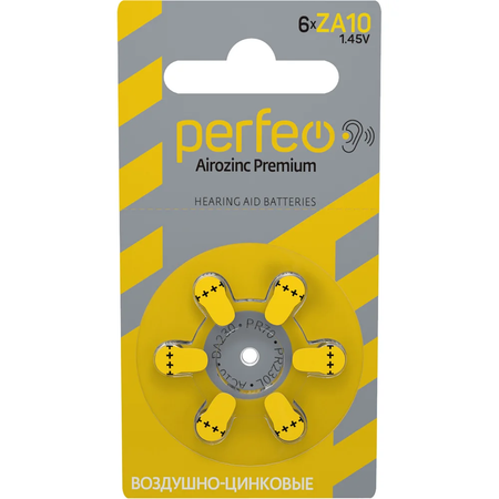 Батарейки Perfeo Za10 6bl Airozinc Premium 6 штук