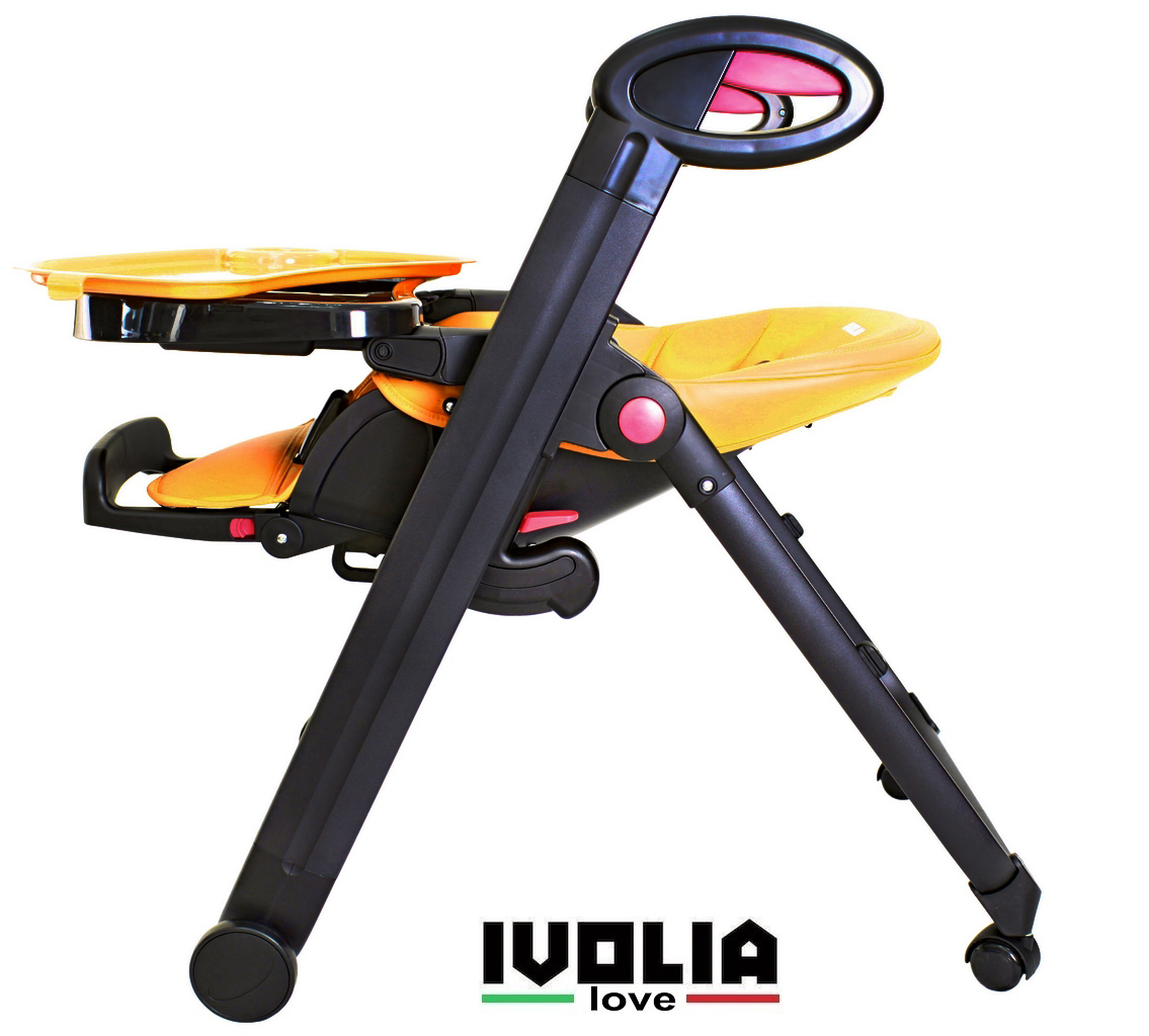 Стульчик для кормления Ivolia LOVE 02 4 колеса orange трансформер - фото 8