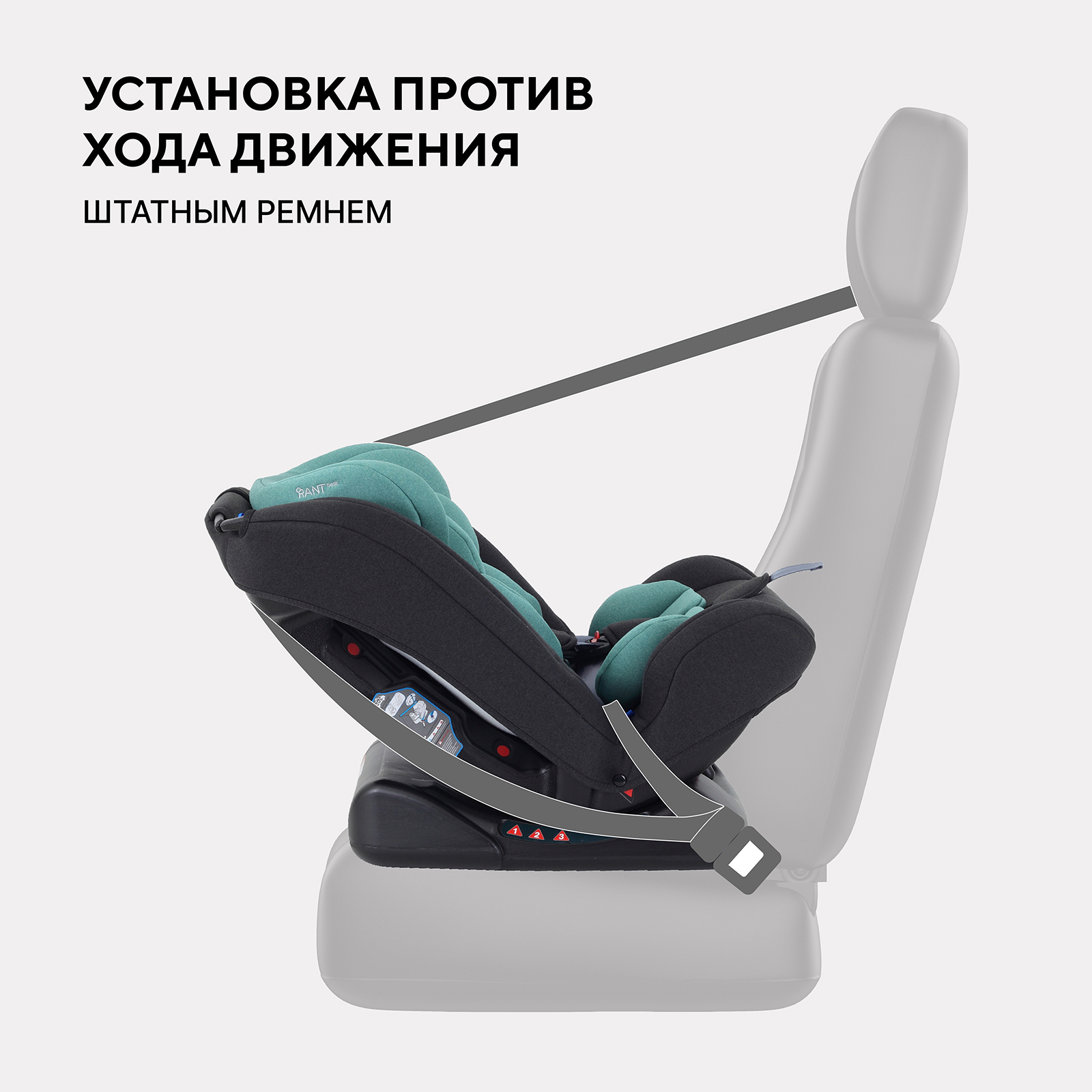 Автокресло Rant Basic Unity Mint 0+/1/2/3 (0-36 кг) зеленый - фото 8
