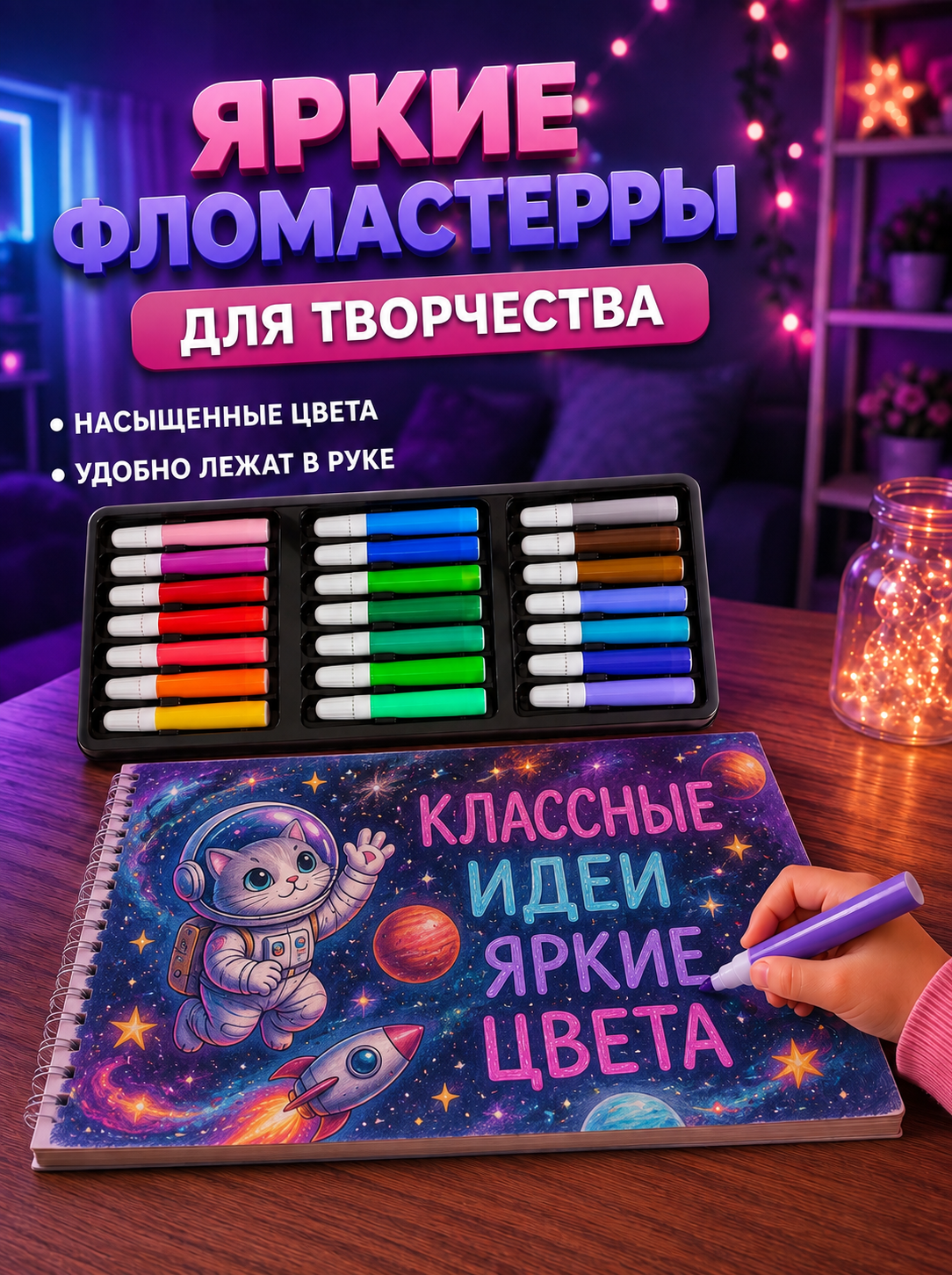 Набор для рисования LABI Космо кот 147 шт. - фото 4