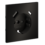 Накладка VOLTUM для розетки с заземлением и защитными шторками с USB A+C S70 Metal антрацит