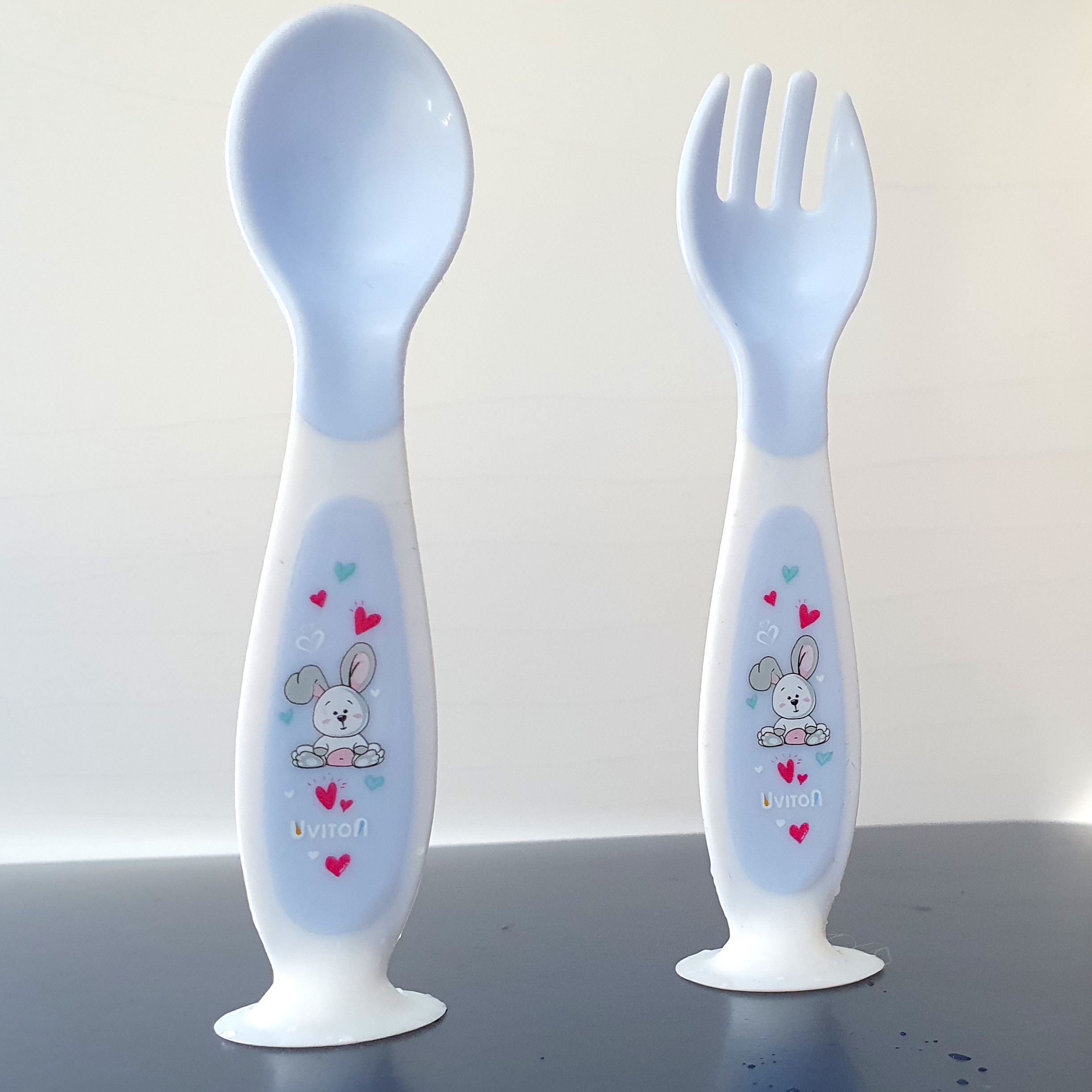 Ложка Uviton и вилка на присоске 5 мл 2 предм. в ассортименте - фото 2