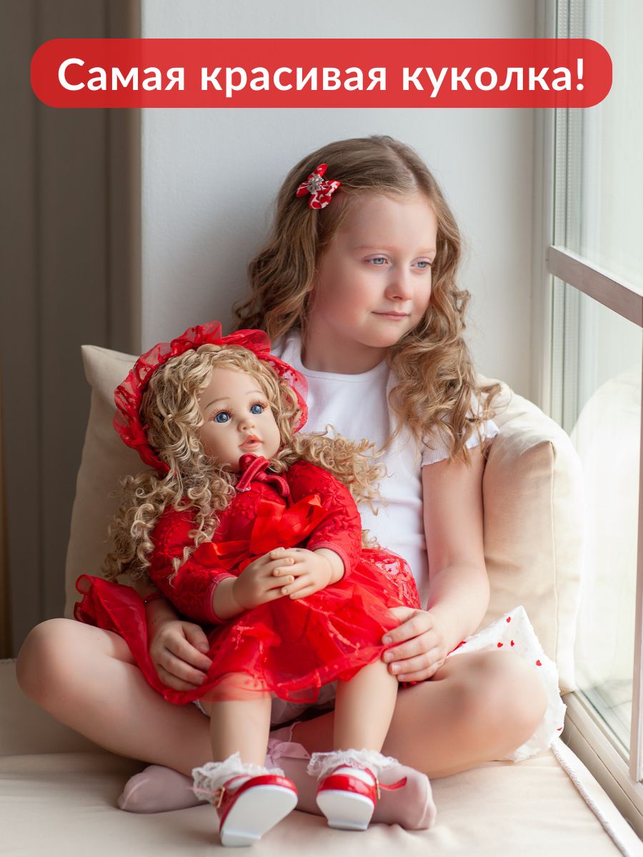 Кукла большая (ростовая) RebornChild Белла высота 60 см красная/звук - фото 3