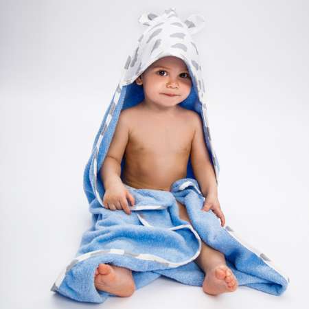 Полотенце Amarobaby Cute Love Облака Серый-Голубой