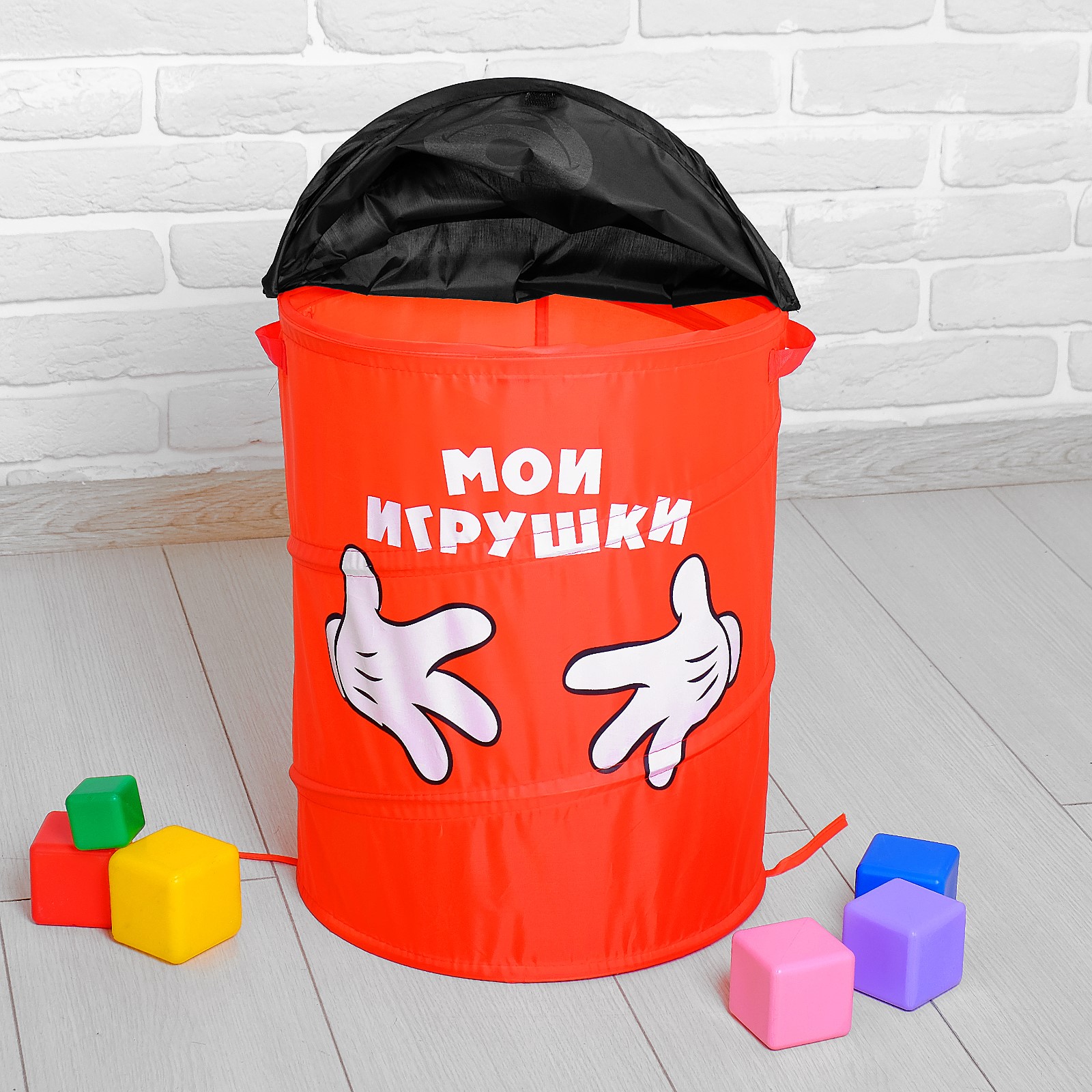 Корзина для игрушек Disney Микки Маус и его друзья с ручками и крышкой - фото 2