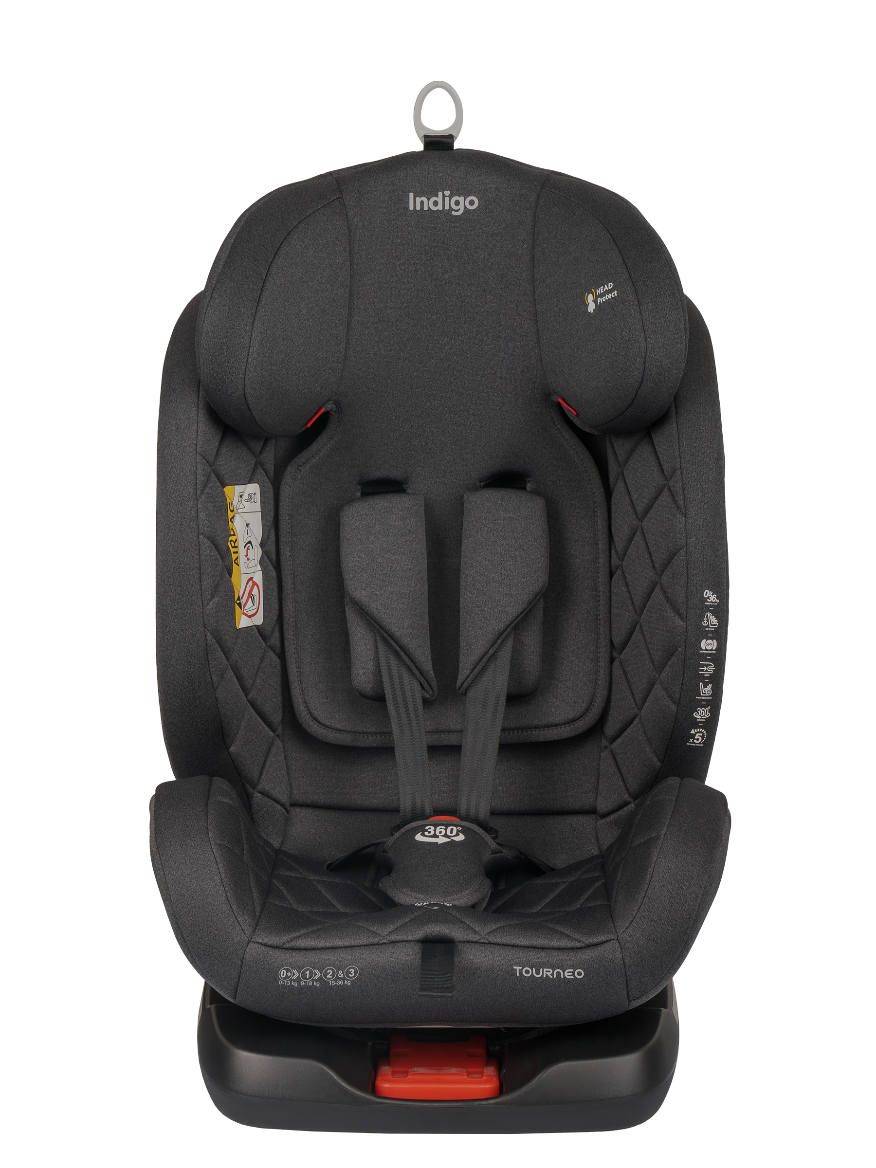 Автокресло Indigo Tourneo S Isofix 0+/1/2/3 (0-36 кг) серый - фото 25