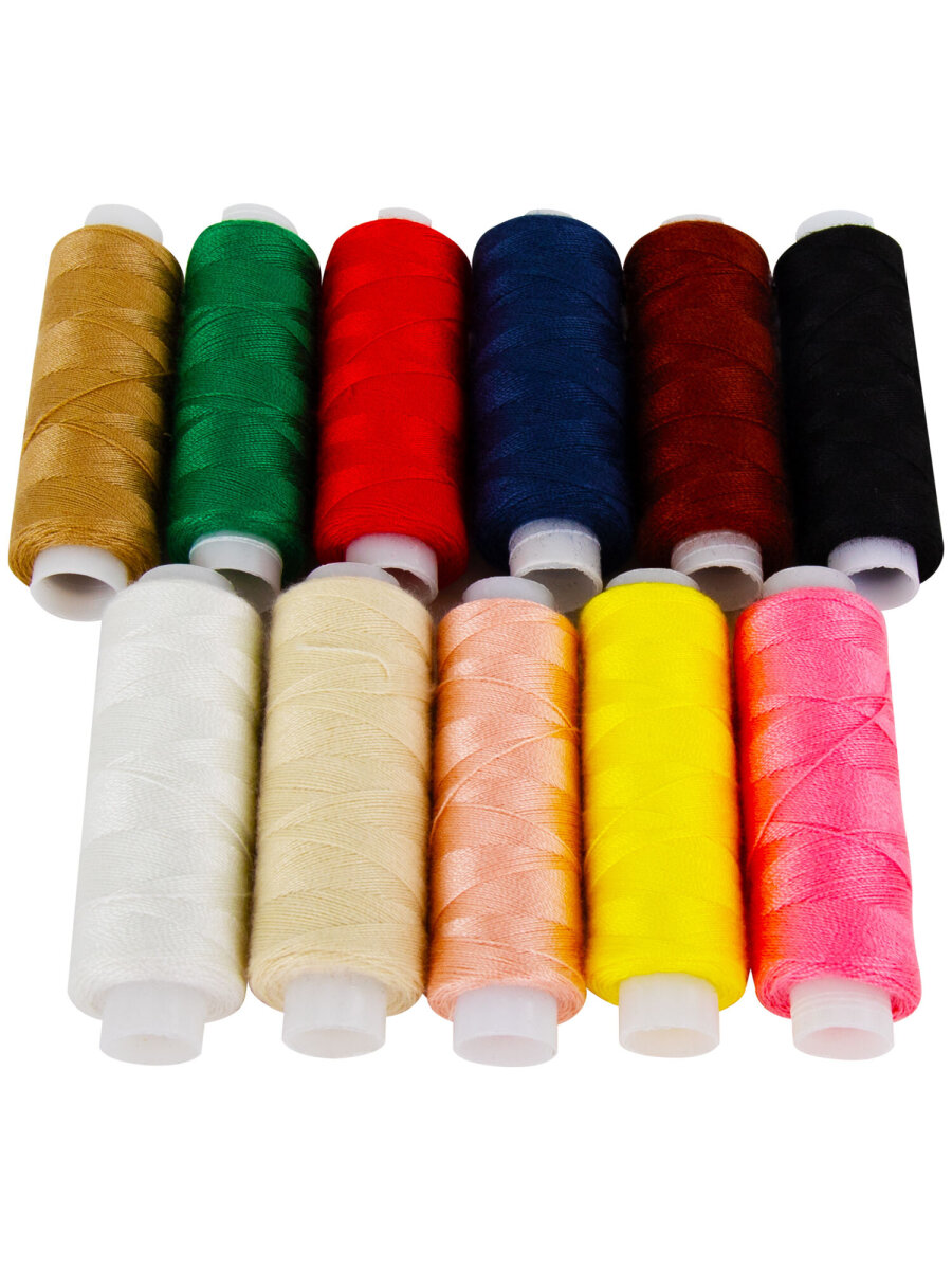 Нитки для шитья Develia армированные 45ЛЛ 120 м швейный набор 11 цветов - фото 10