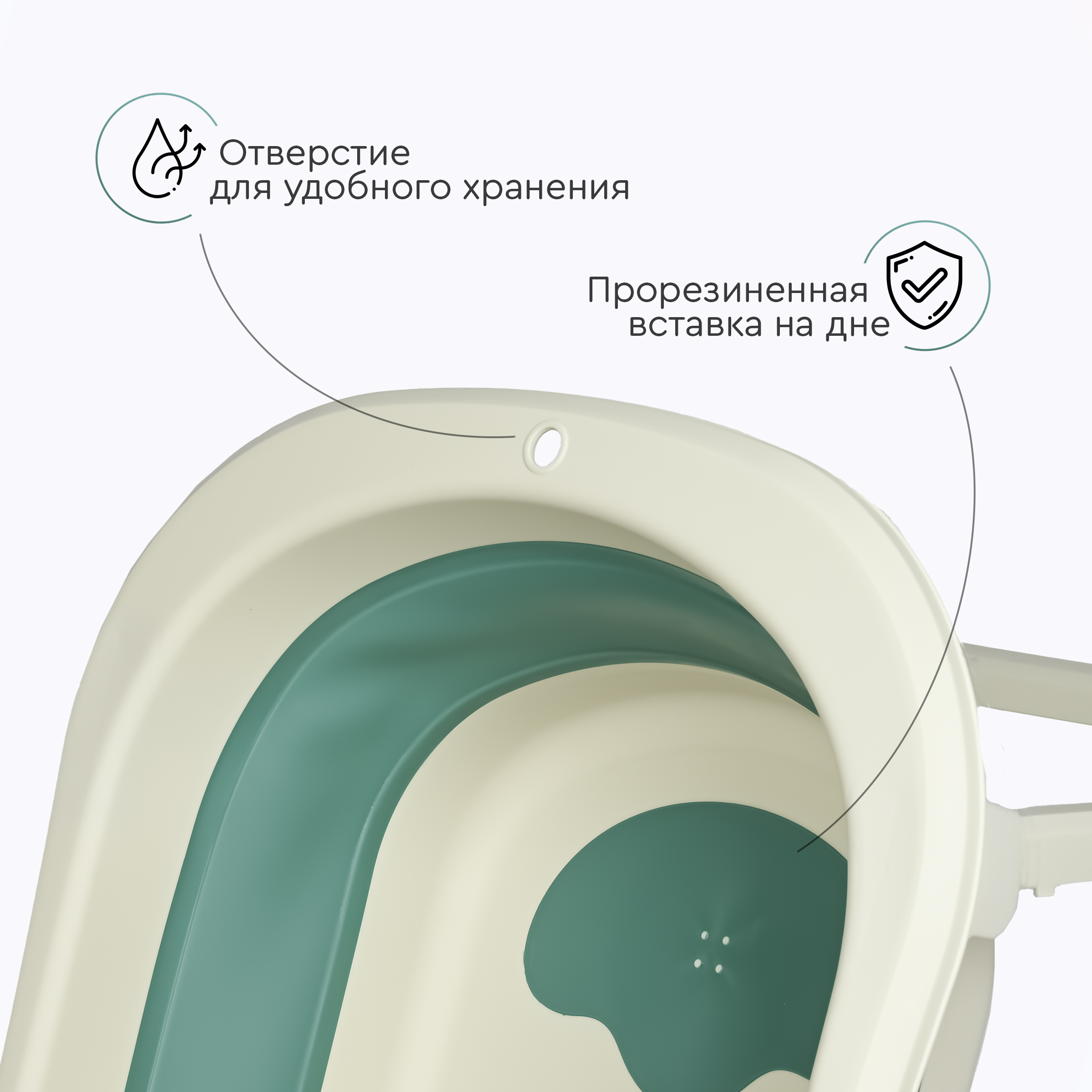 Ванночка Tomix складная зеленый - фото 2