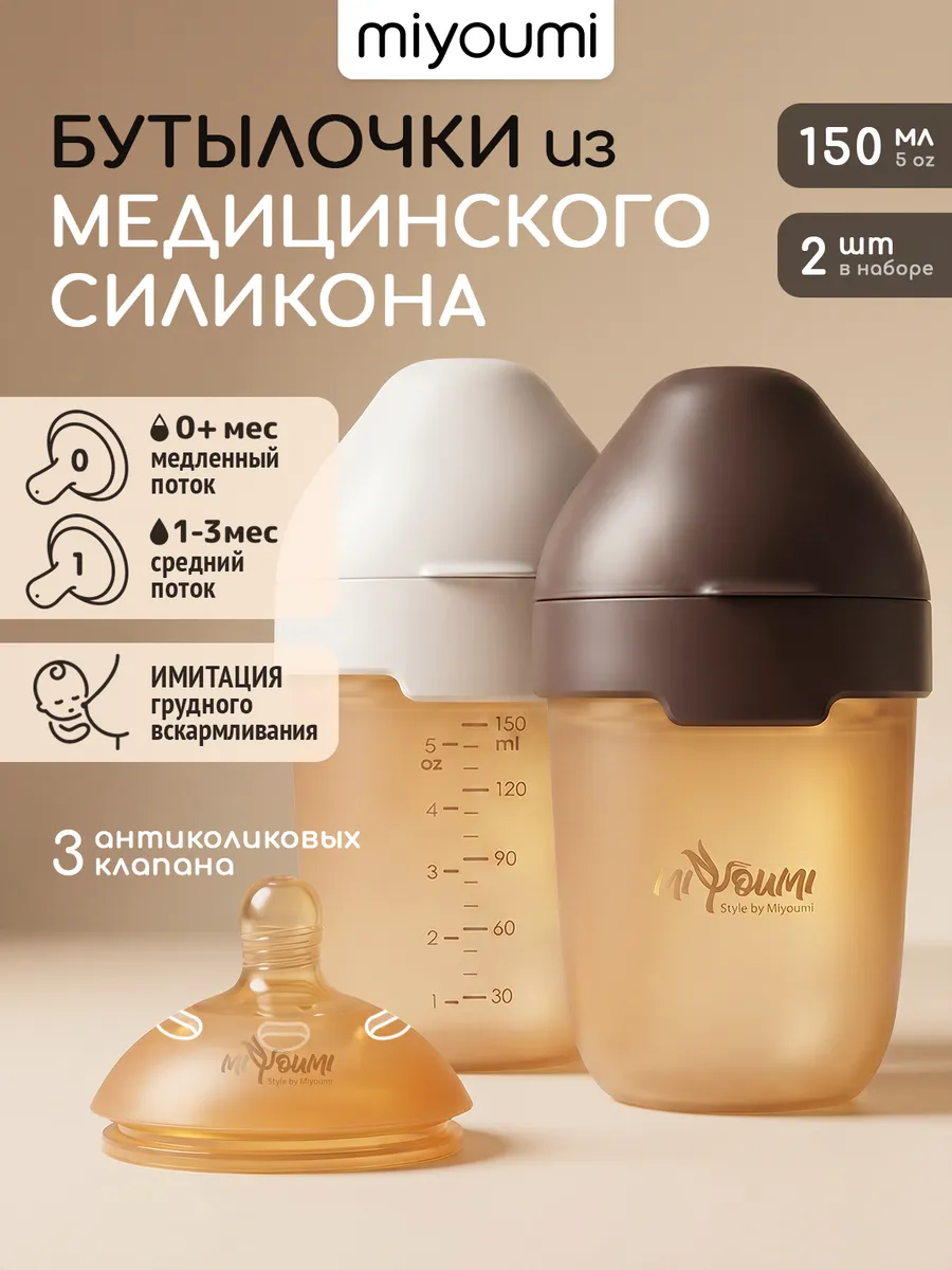 Бутылочка Miyoumi Anti-Colic 150 мл 2 шт. - фото 8