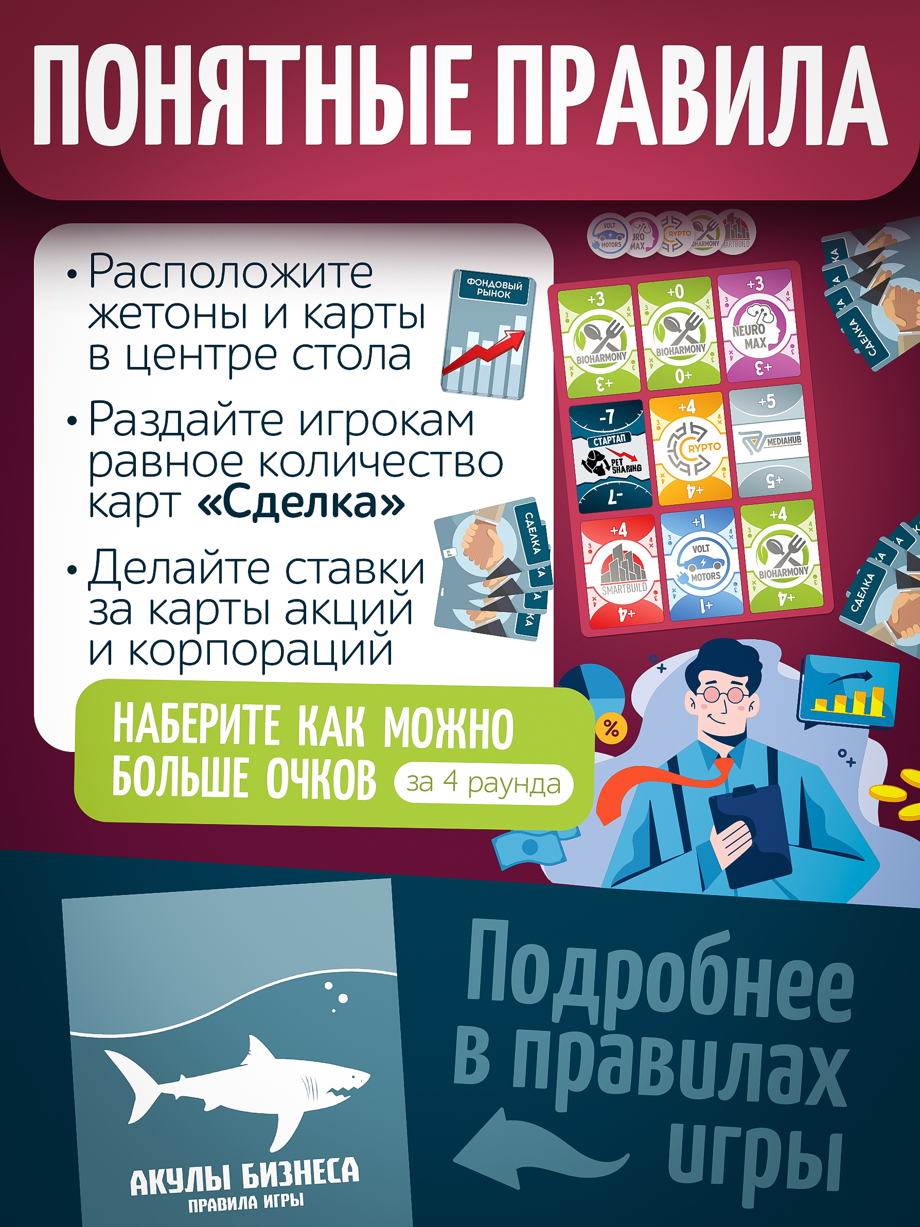 Настольная игра Нескучные игры Акулы бизнеса - фото 4
