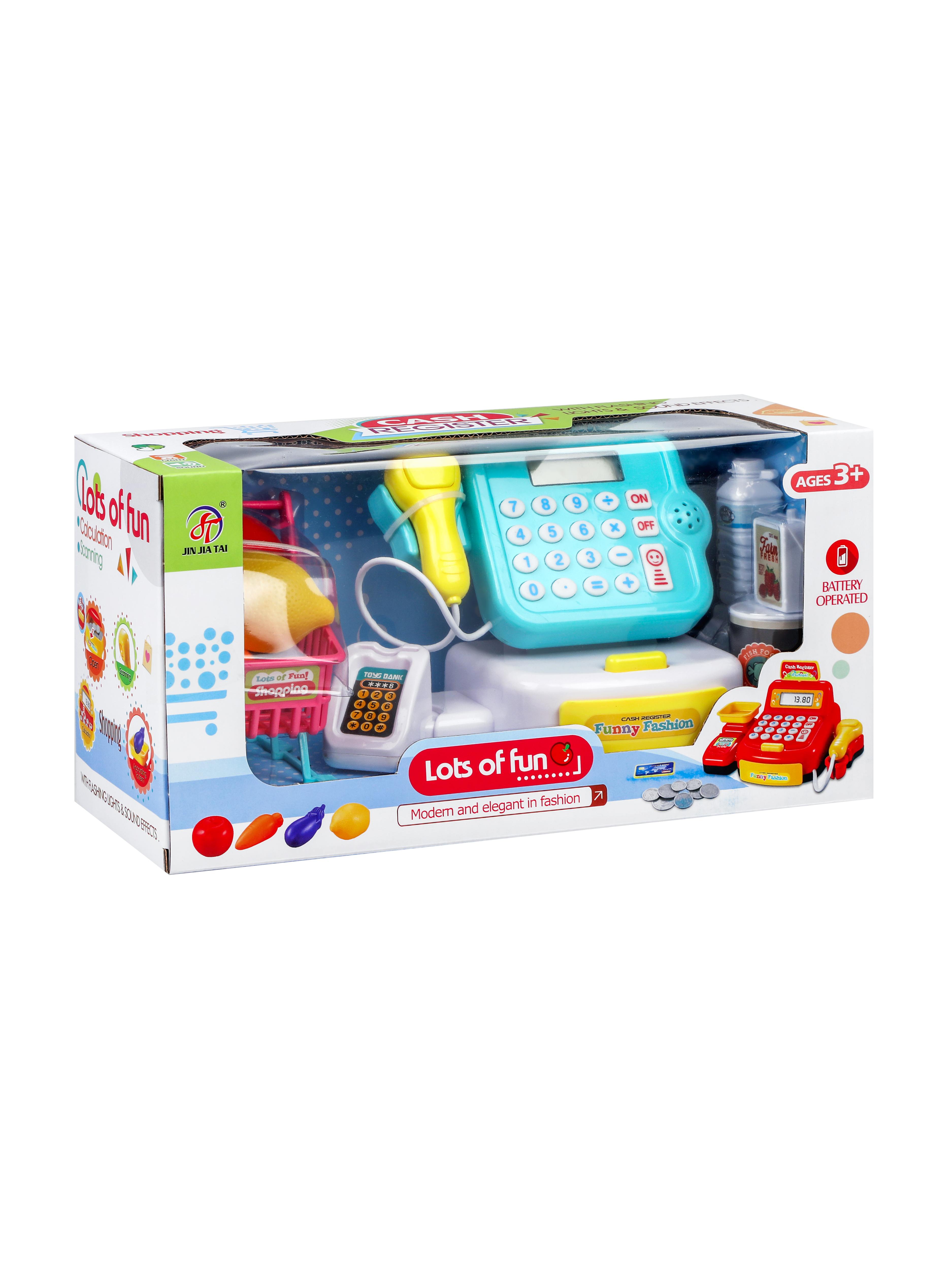 Игровой набор Наша Игрушка касса, тележки и корзинки, продукты - фото 8