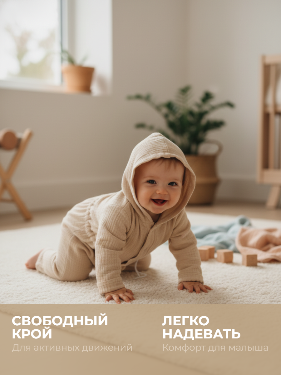 Комбинезон КВАРК лук комбинезон муслиновый для малышей - фото 2