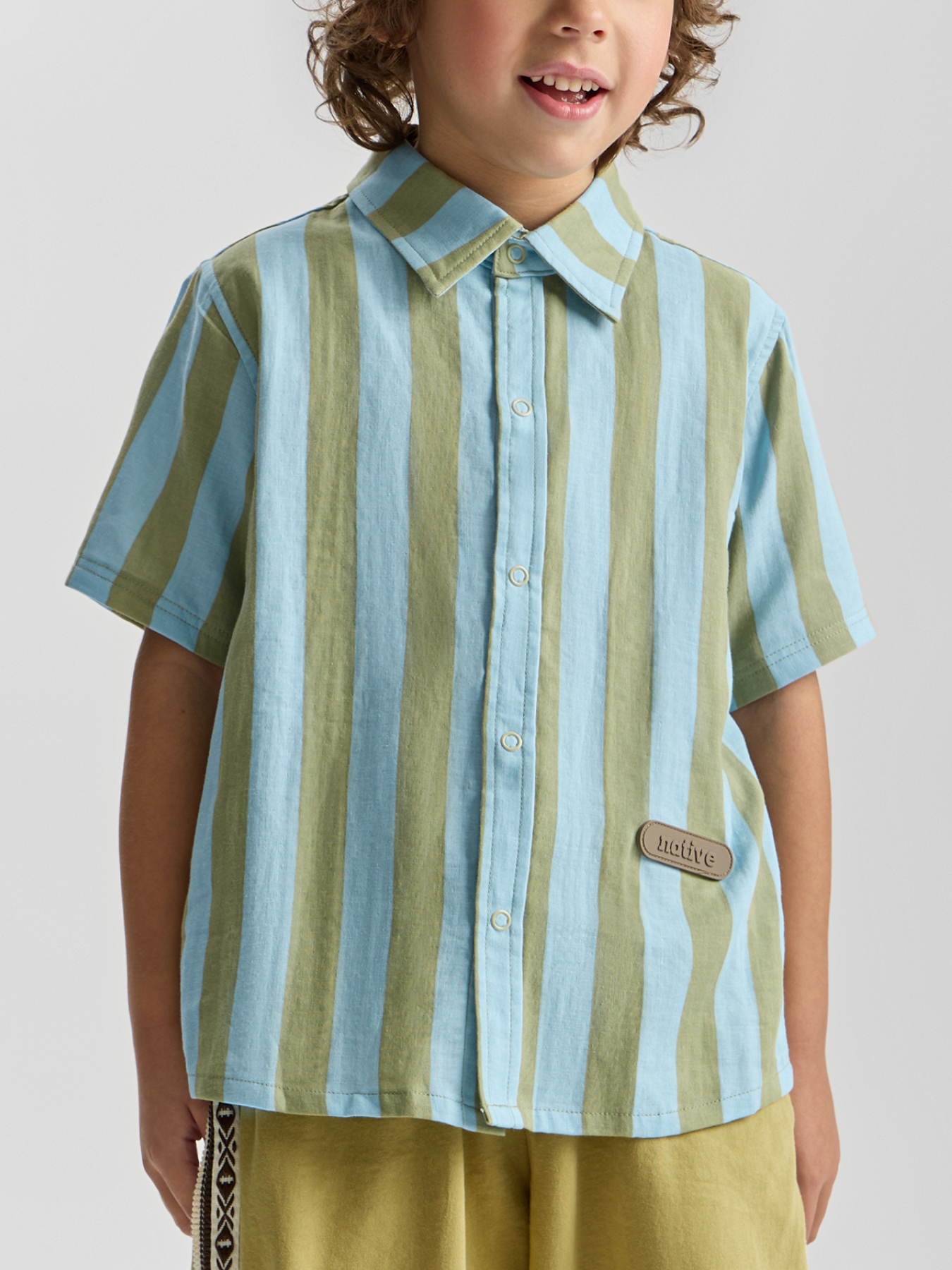 Рубашка Happy Baby 88676-1_blue-green(stripe) - фото 1