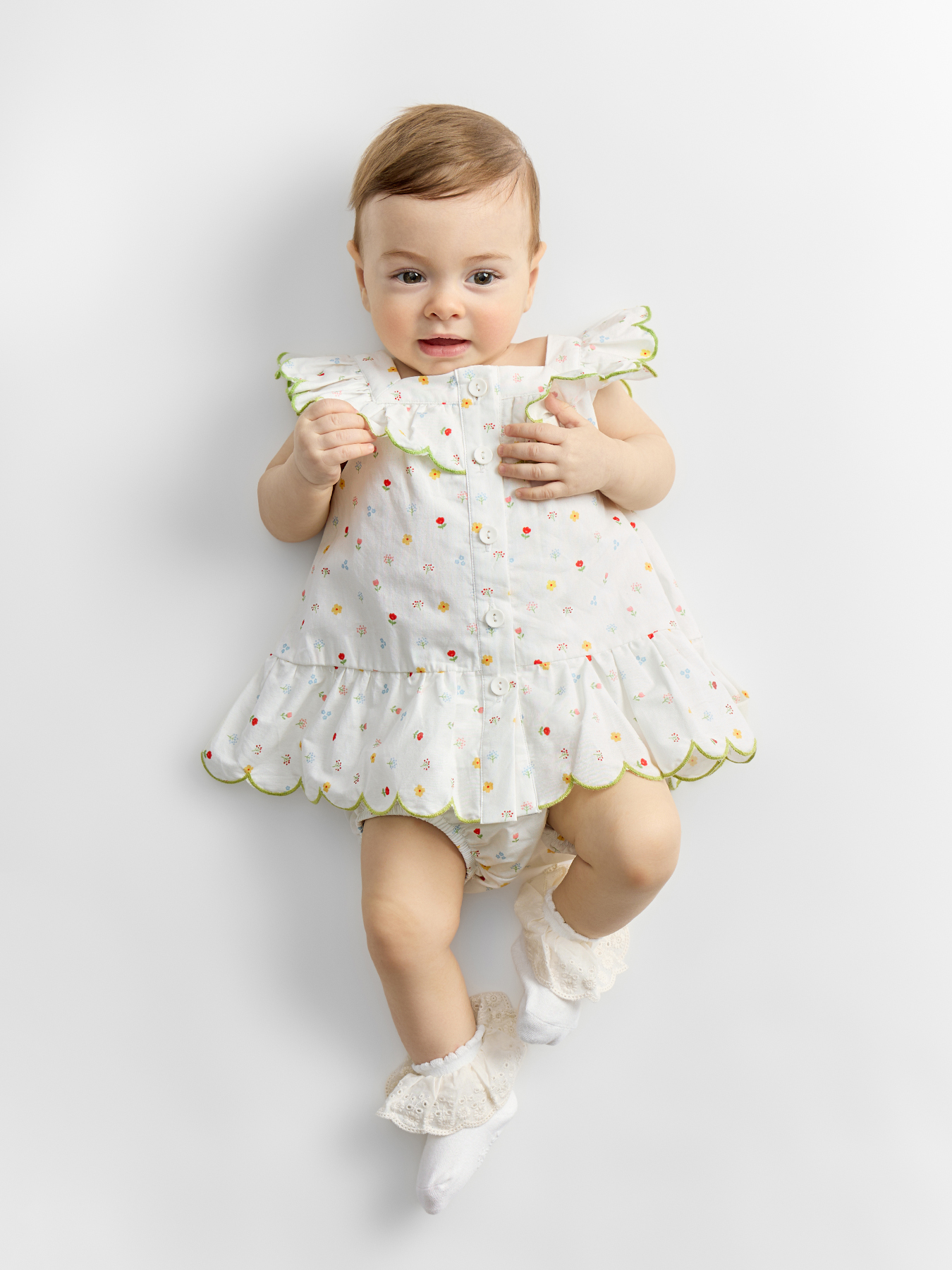 Платье и трусы Happy Baby 88678-0_milky-with-small-flowers - фото 1